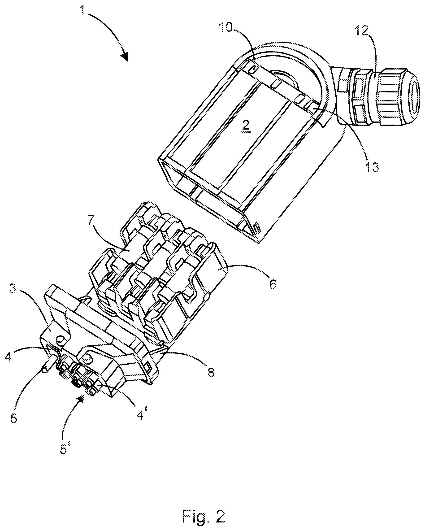 Patent US11784442 Figure 2 – Electrical connector having fuse holder