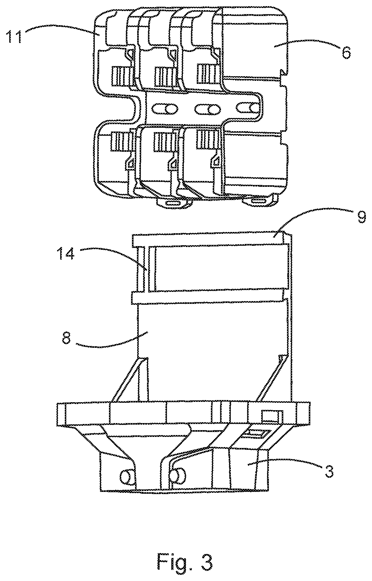 Patent US11784442 Figure 3 – Electrical connector having fuse holder