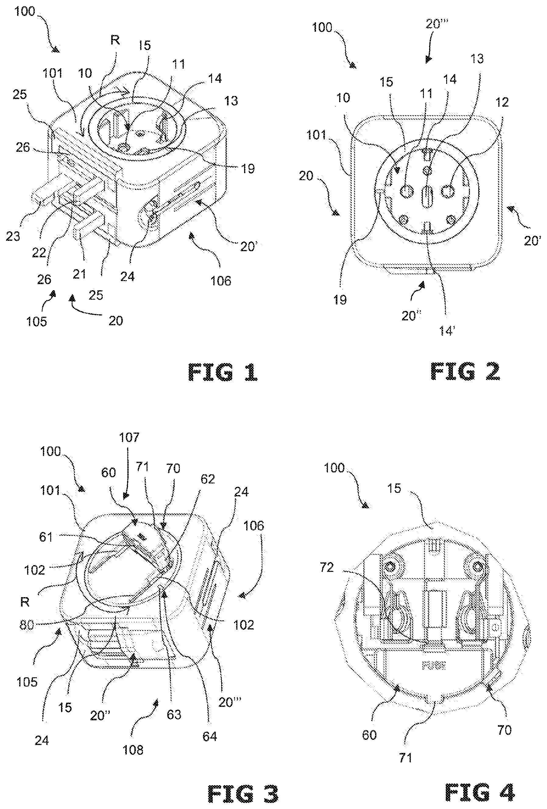 Patent US11784448 — Travel adapter and set comprising a travel adapter — Figure 1