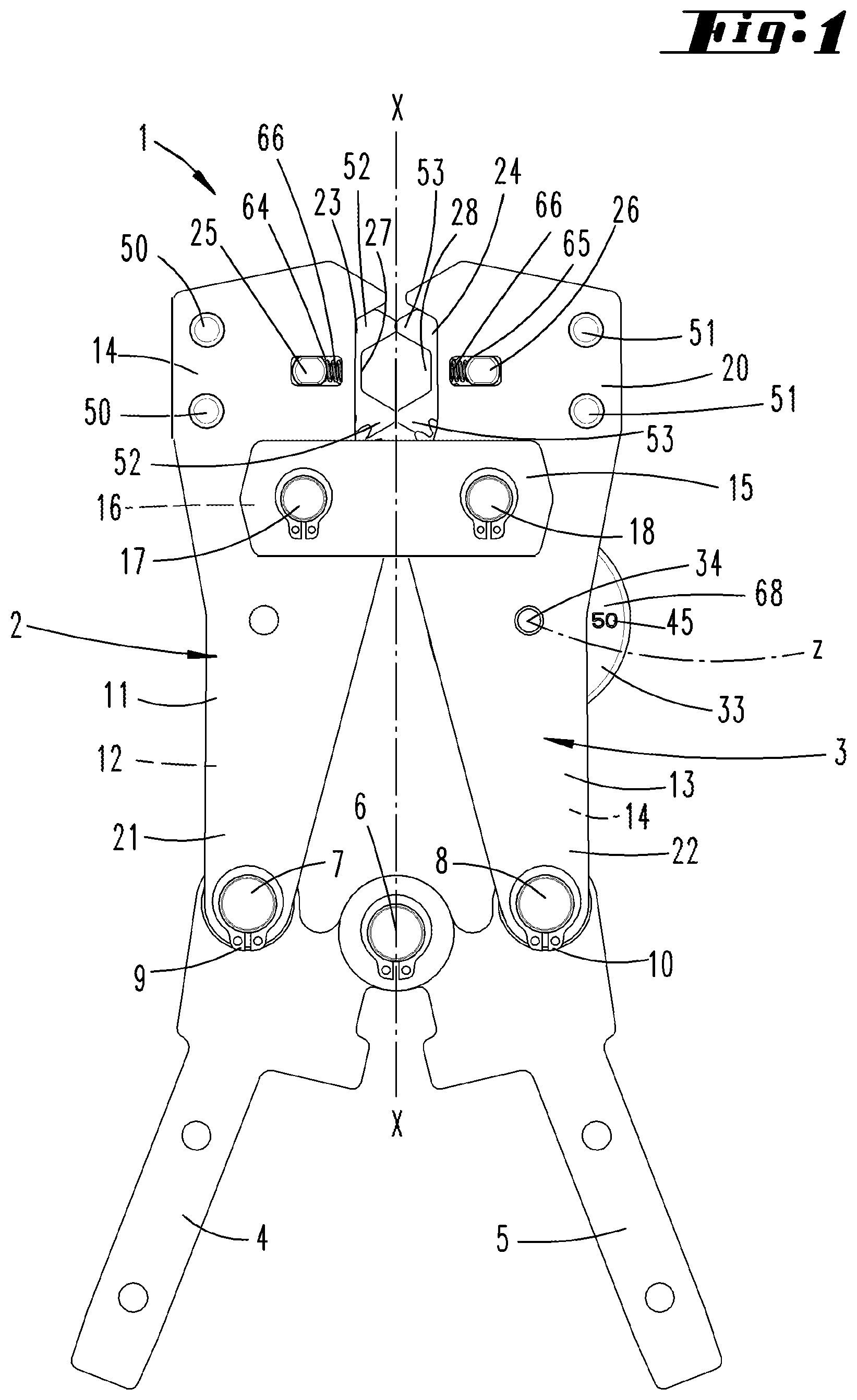 Patent US11784449 — Crimping pliers, and toothed wheel having teeth — Figure 1