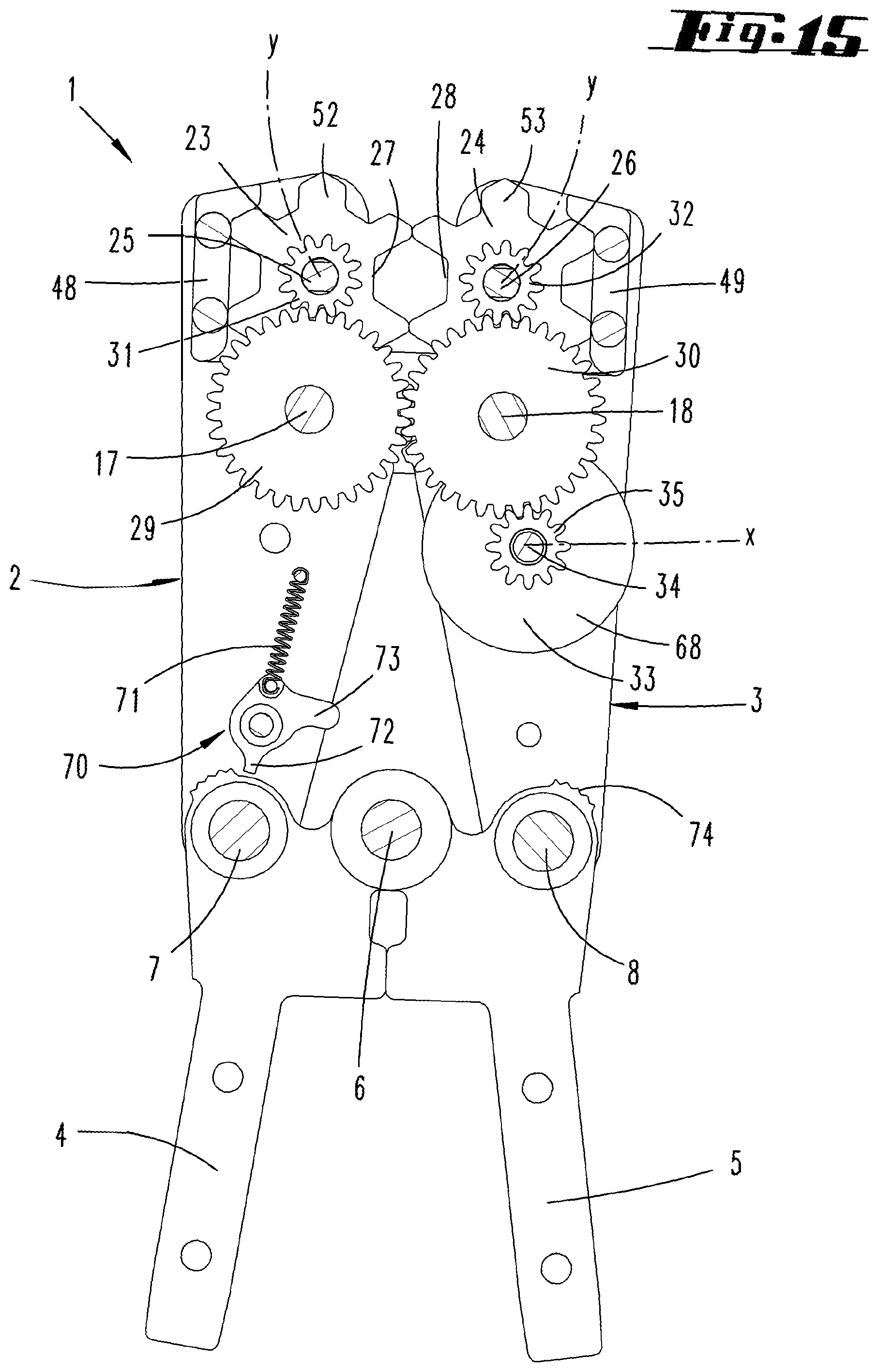 Patent US11784449 Figure 14 – Crimping pliers, and toothed wheel having teeth