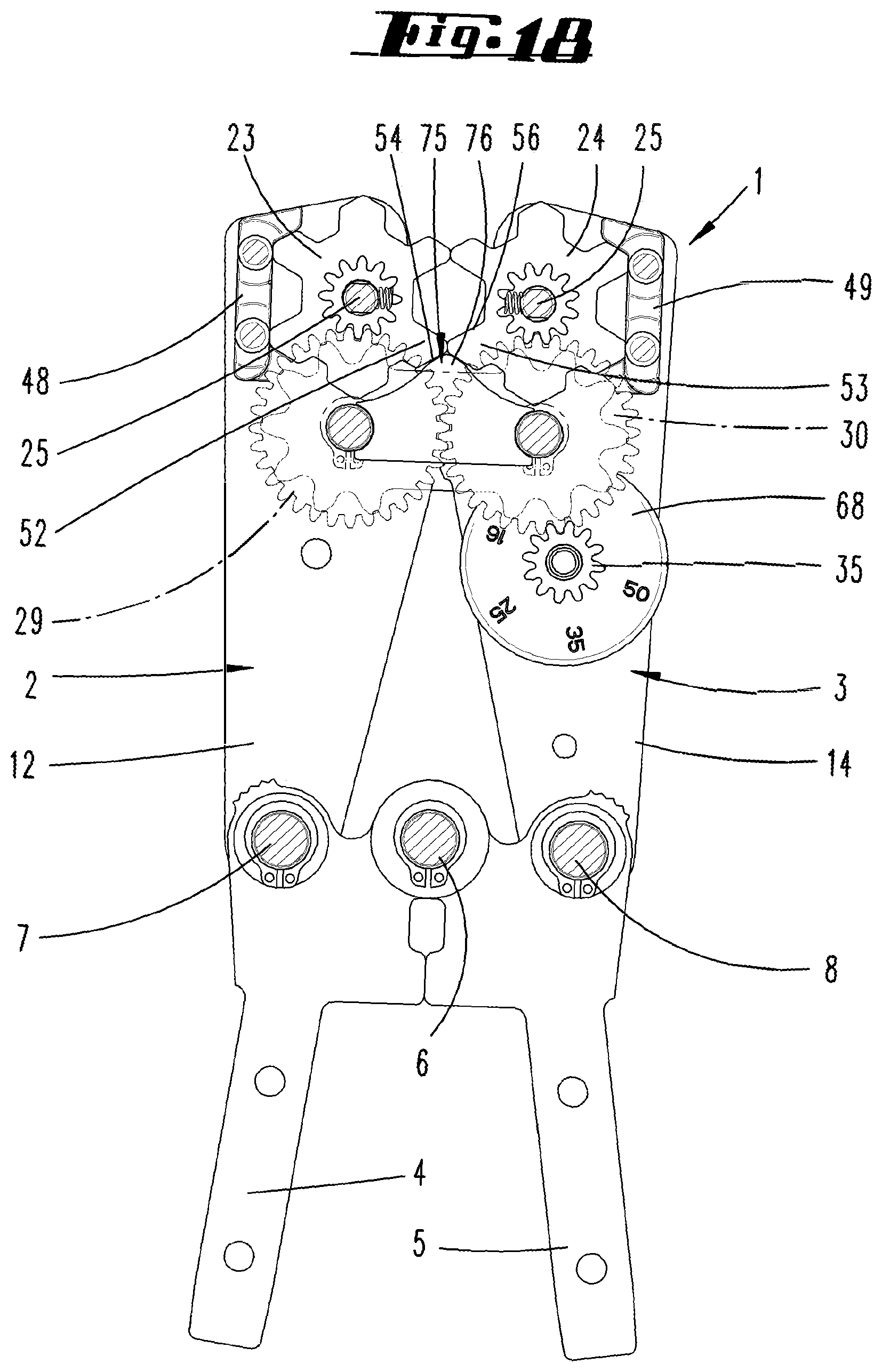 Patent US11784449 Figure 17 – Crimping pliers, and toothed wheel having teeth