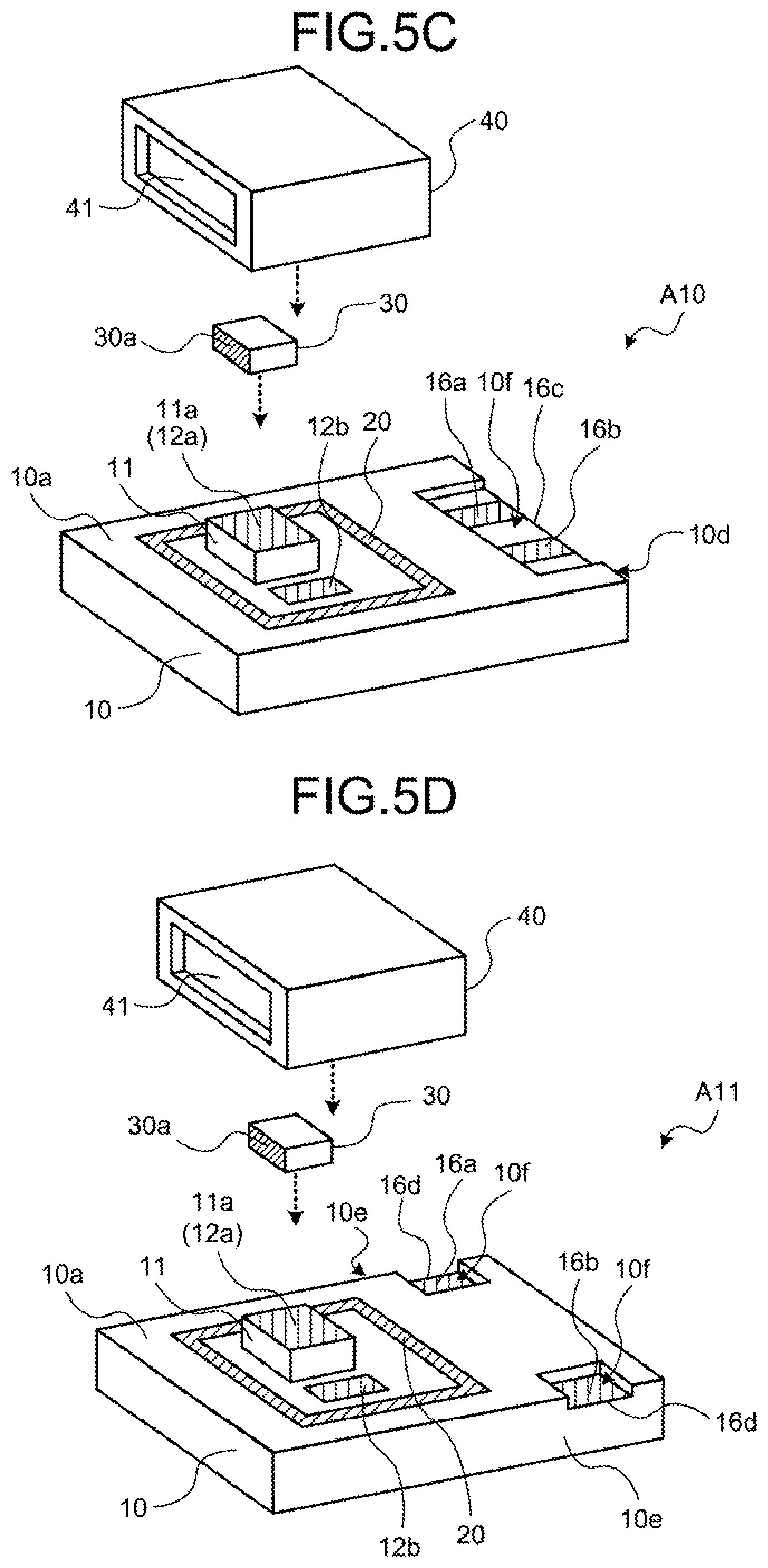 Patent US11784459 Figure 8 – Electrical element mounting package, array package, and electrical device