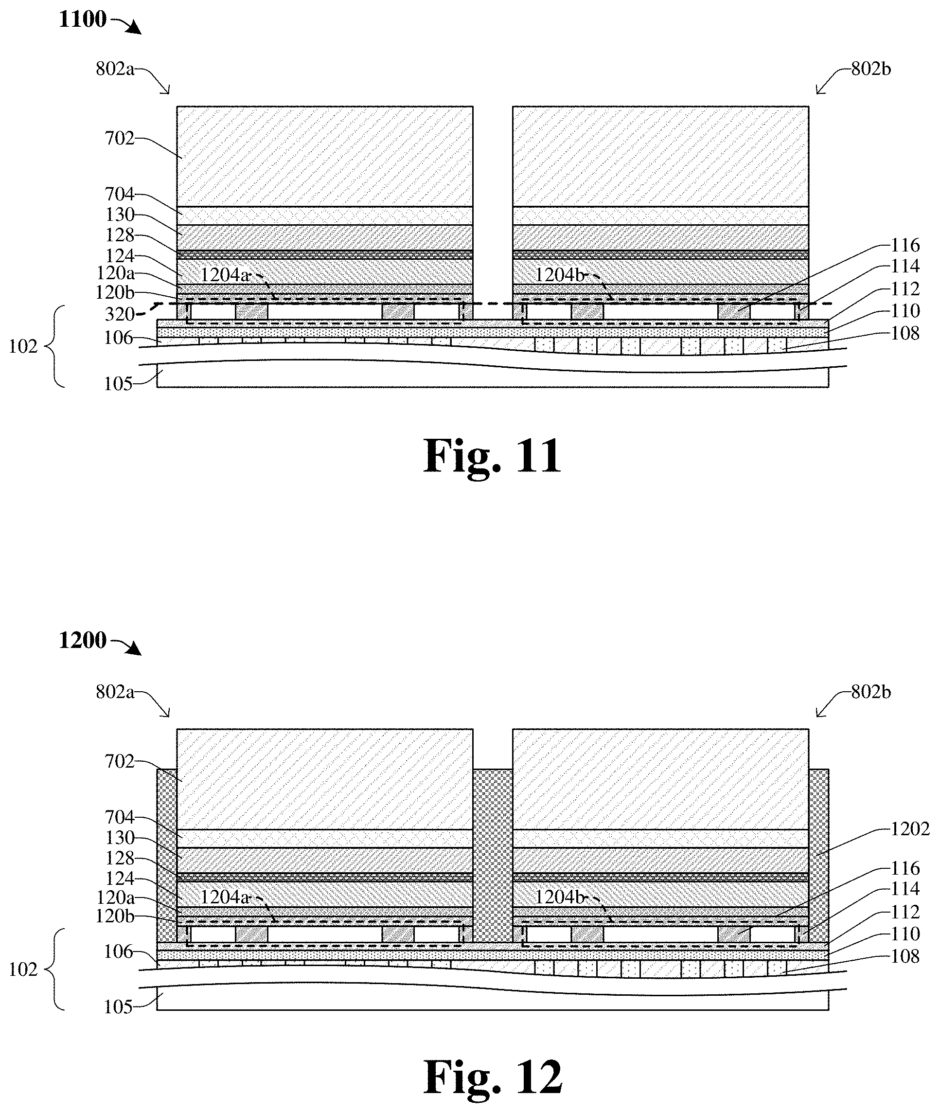 Patent US11784460 Figure 9 – Bump bonding structure to mitigate space contamination for III-V dies and CMOS dies