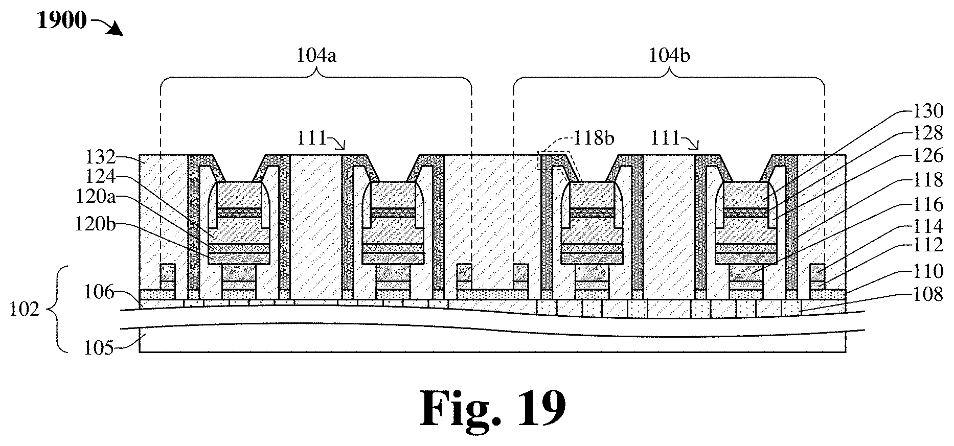 Patent US11784460 Figure 12 – Bump bonding structure to mitigate space contamination for III-V dies and CMOS dies