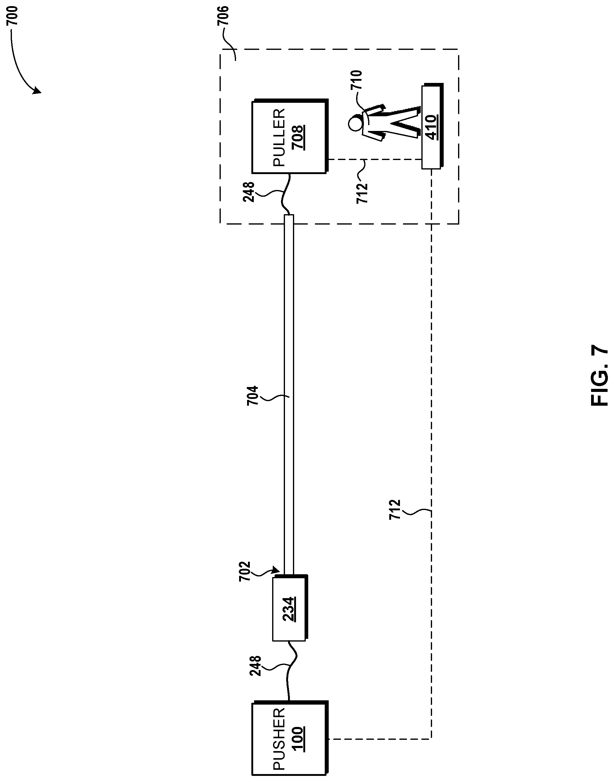 Patent US11784471 Figure 7 – Apparatus for pushing conductors into conduit and other structures