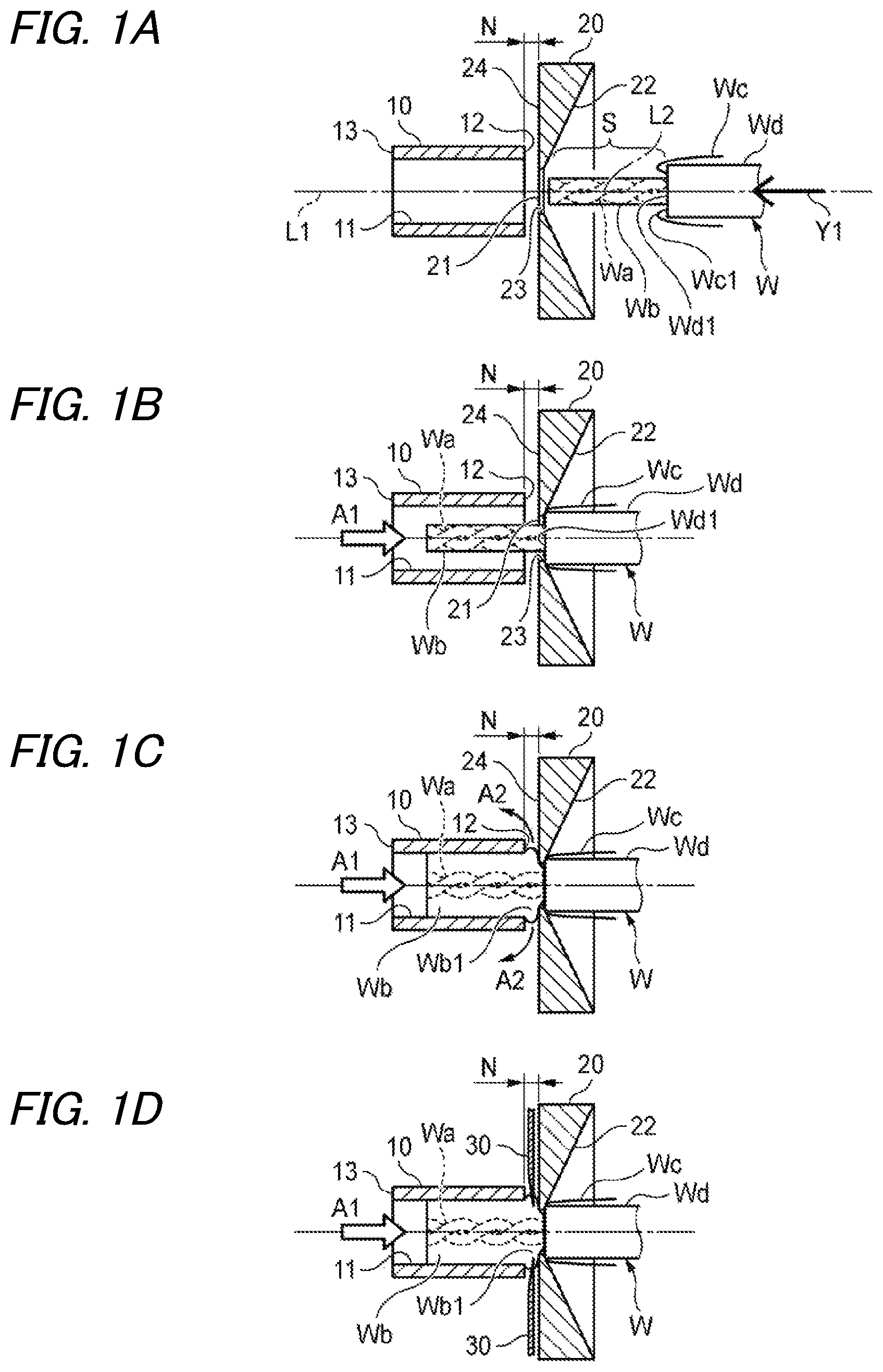 Patent US11784472 Figure 1 – Method and device for stripping metal foil of shield wire