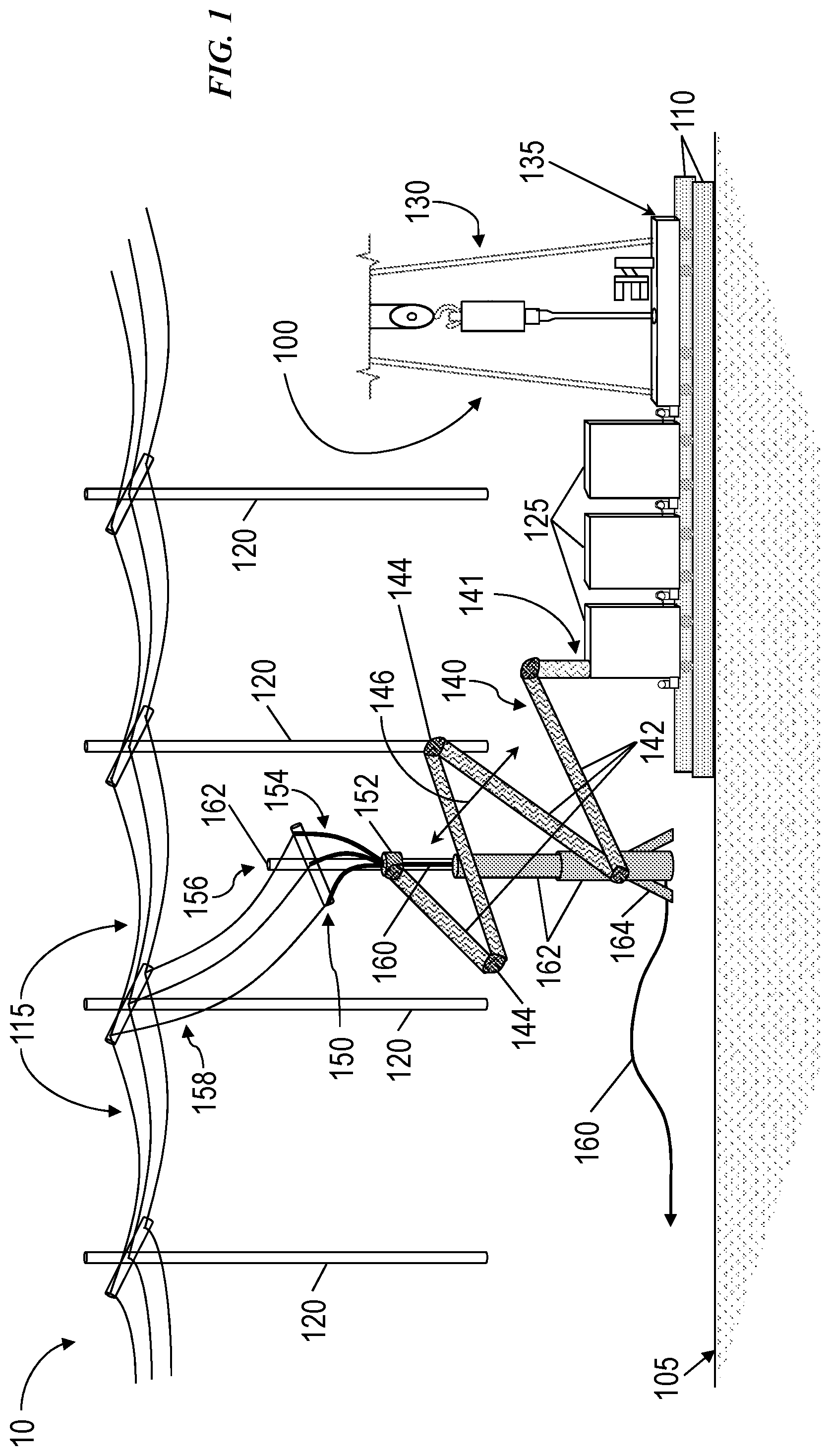 Patent US11784473 Figure 1 – Adjustable cable management system