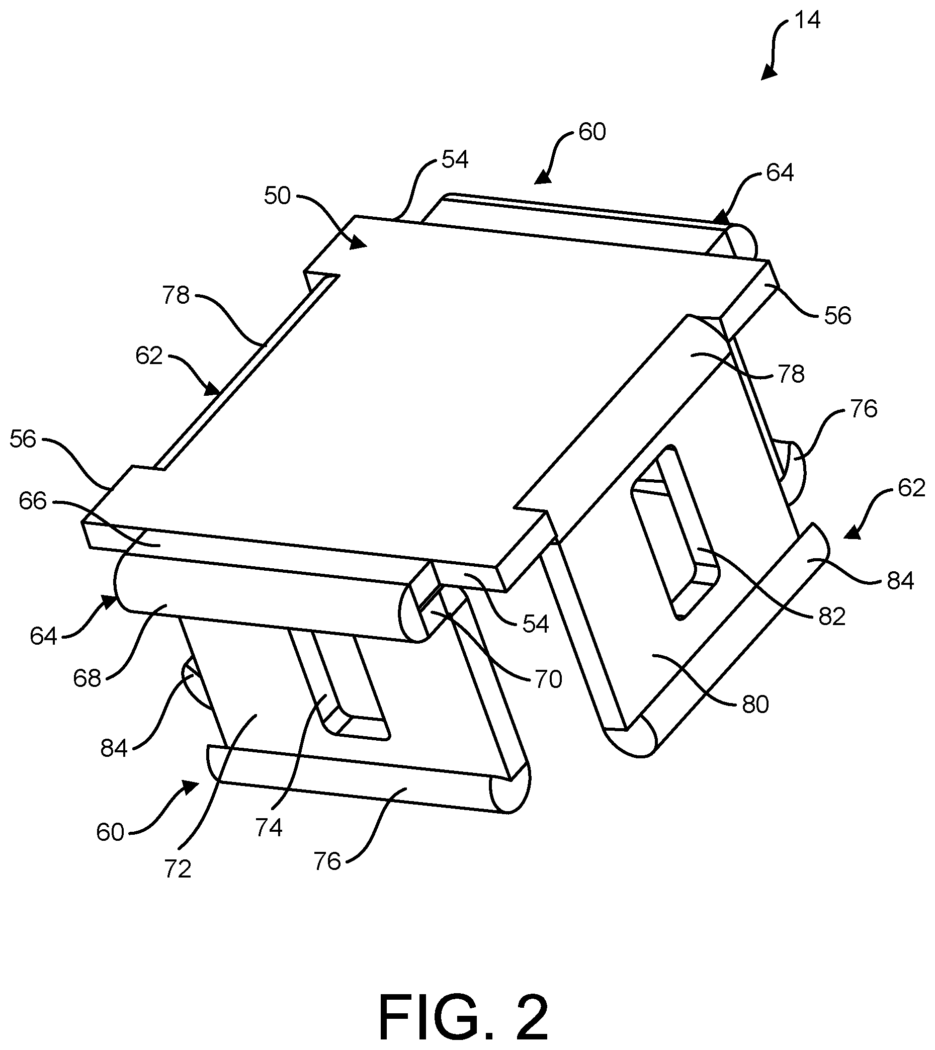 Patent US11784474 Figure 2 – Cable tray assembly