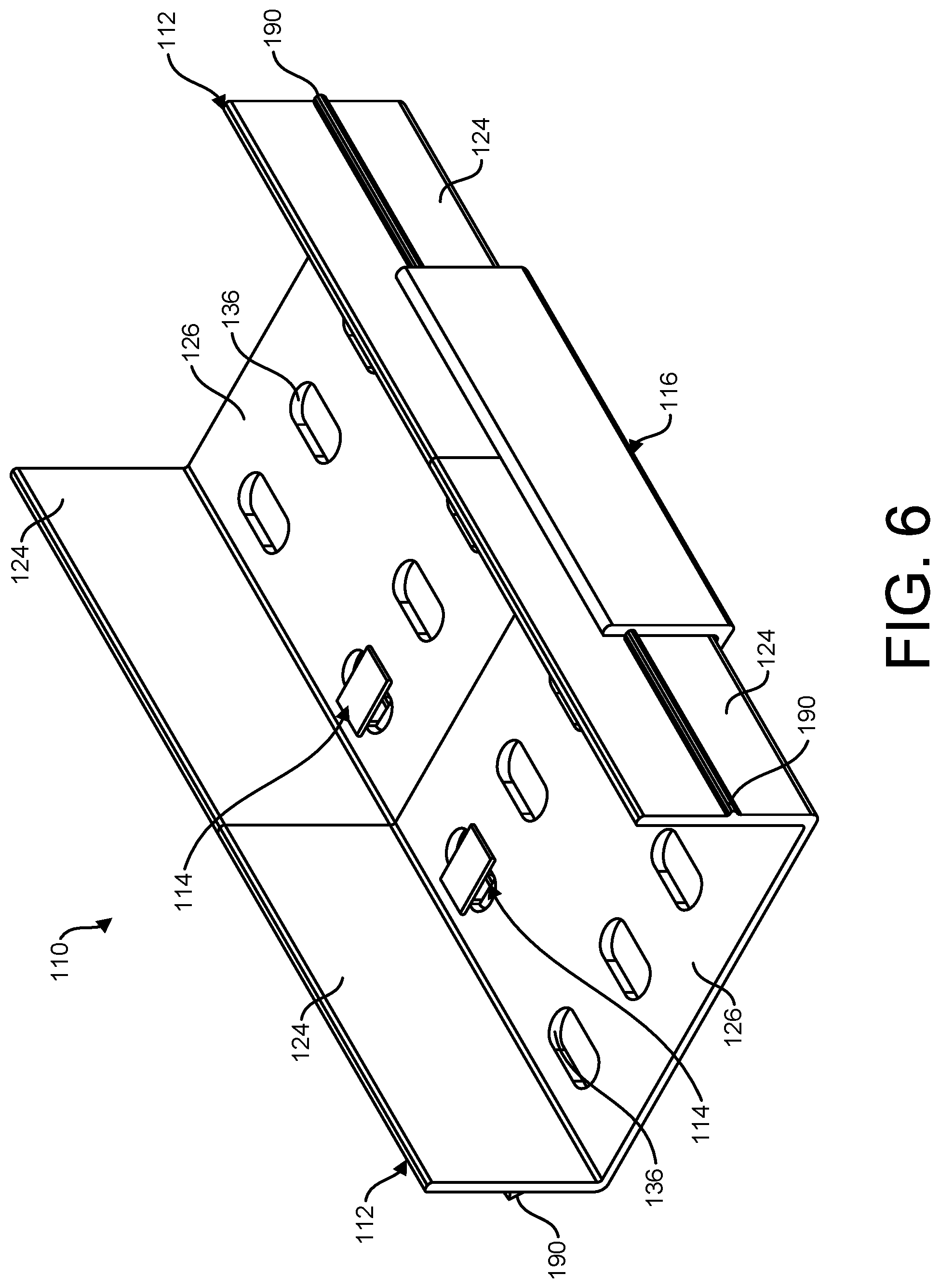 Patent US11784474 Figure 6 – Cable tray assembly