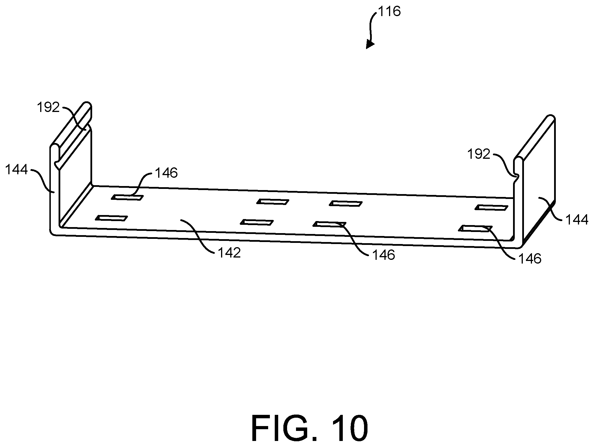 Patent US11784474 Figure 10 – Cable tray assembly