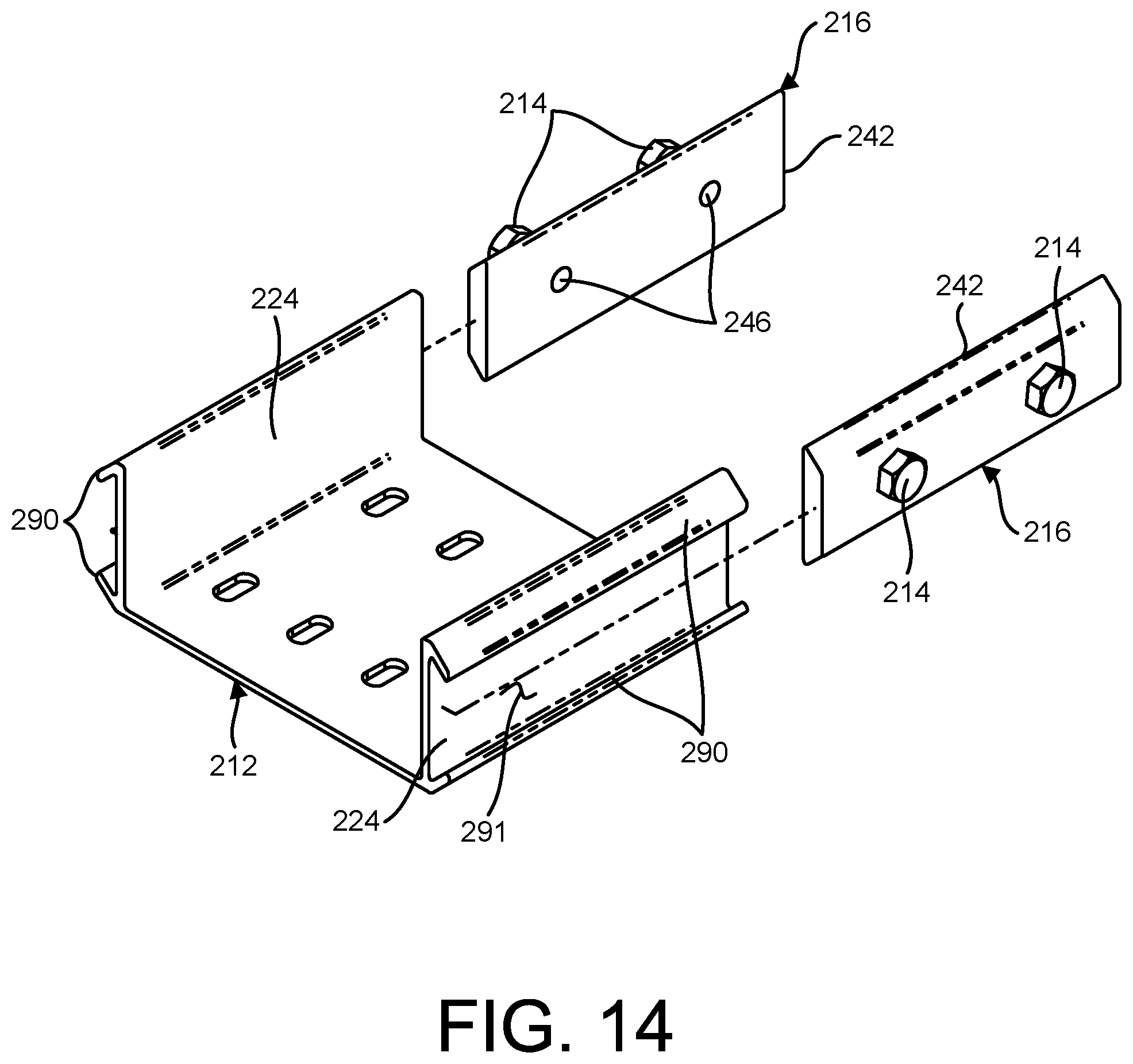 Patent US11784474 Figure 14 – Cable tray assembly