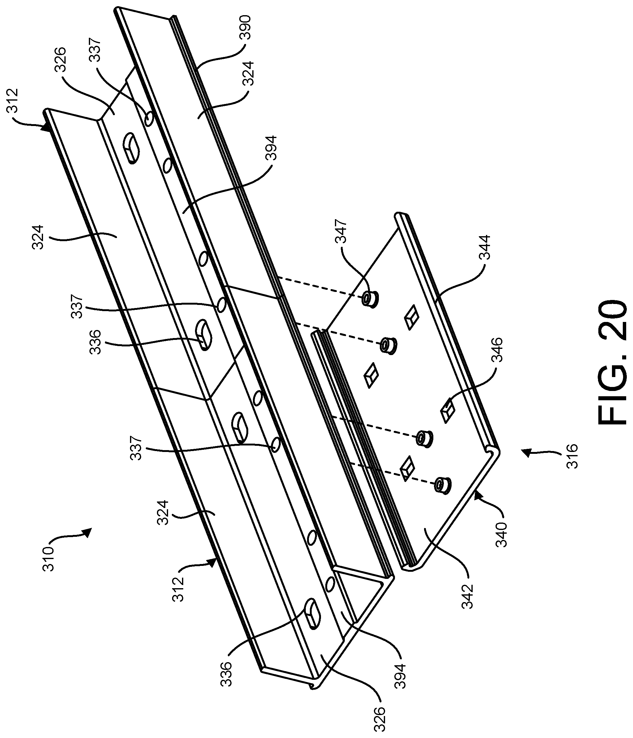 Patent US11784474 Figure 20 – Cable tray assembly