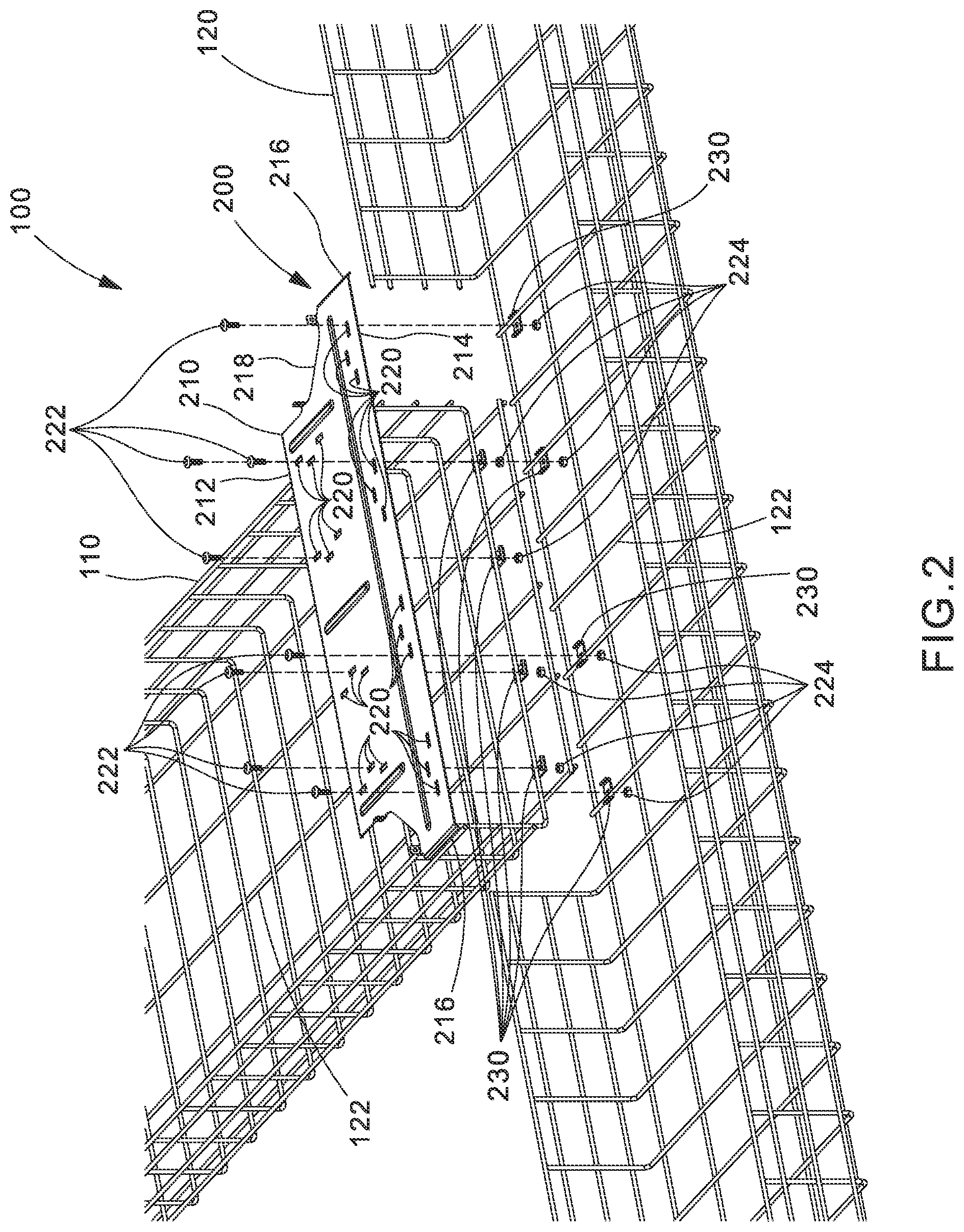 Patent US11784475 Figure 2 – Intersection system for overhead cable trays
