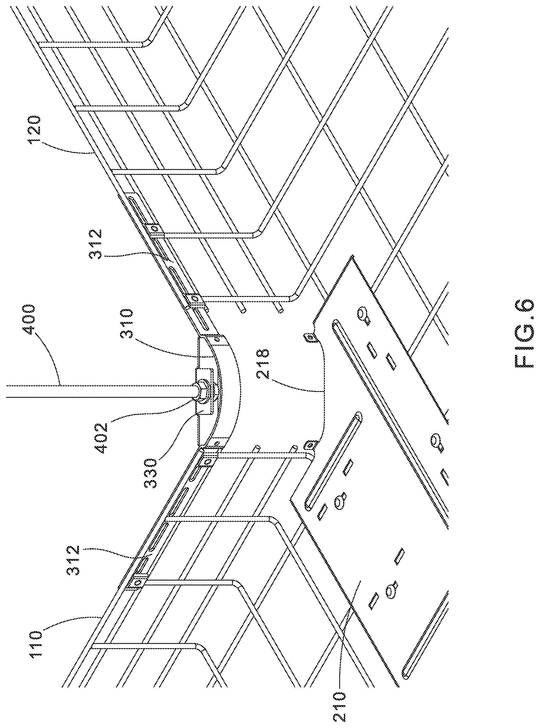 Patent US11784475 Figure 6 – Intersection system for overhead cable trays