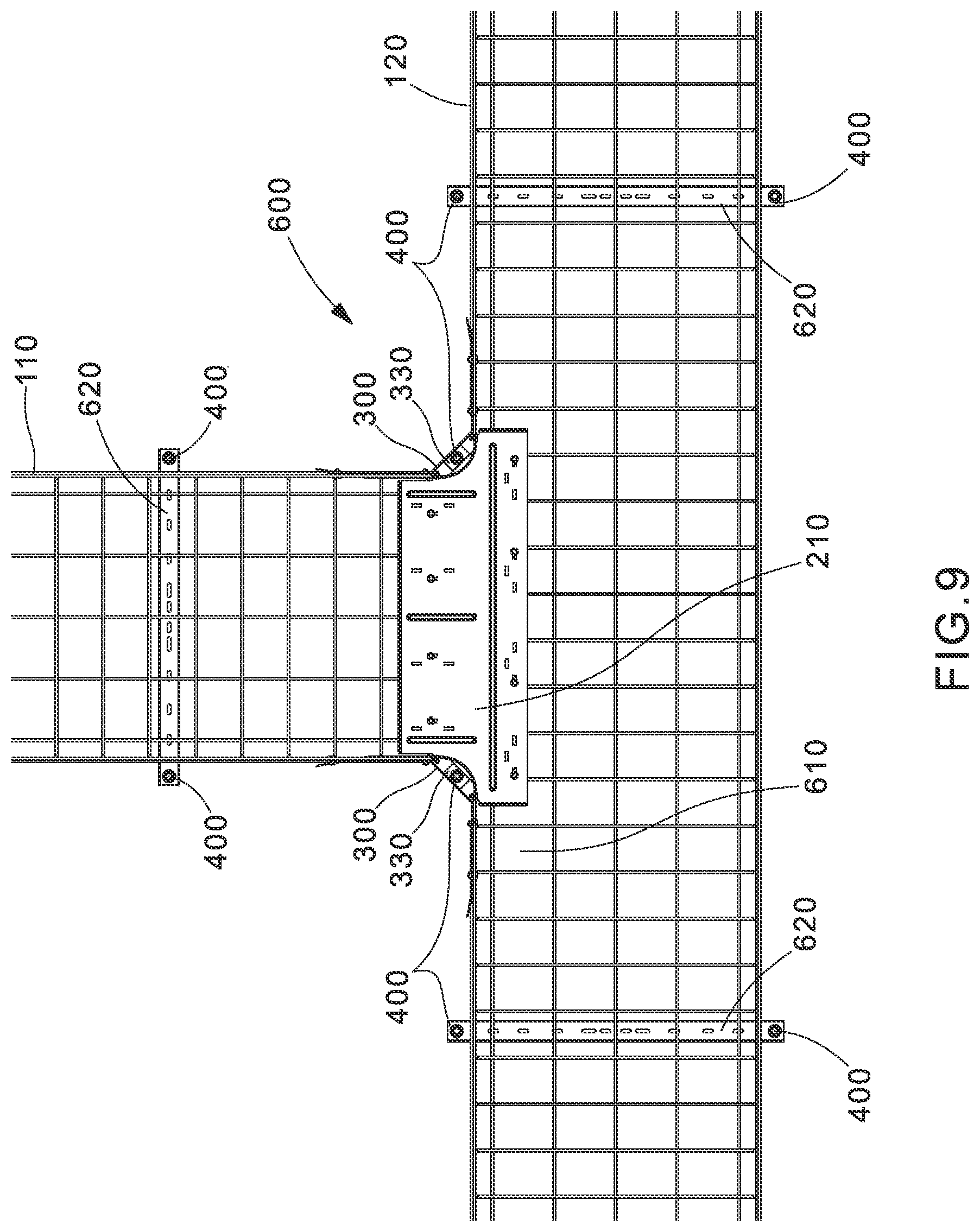 Patent US11784475 Figure 9 – Intersection system for overhead cable trays