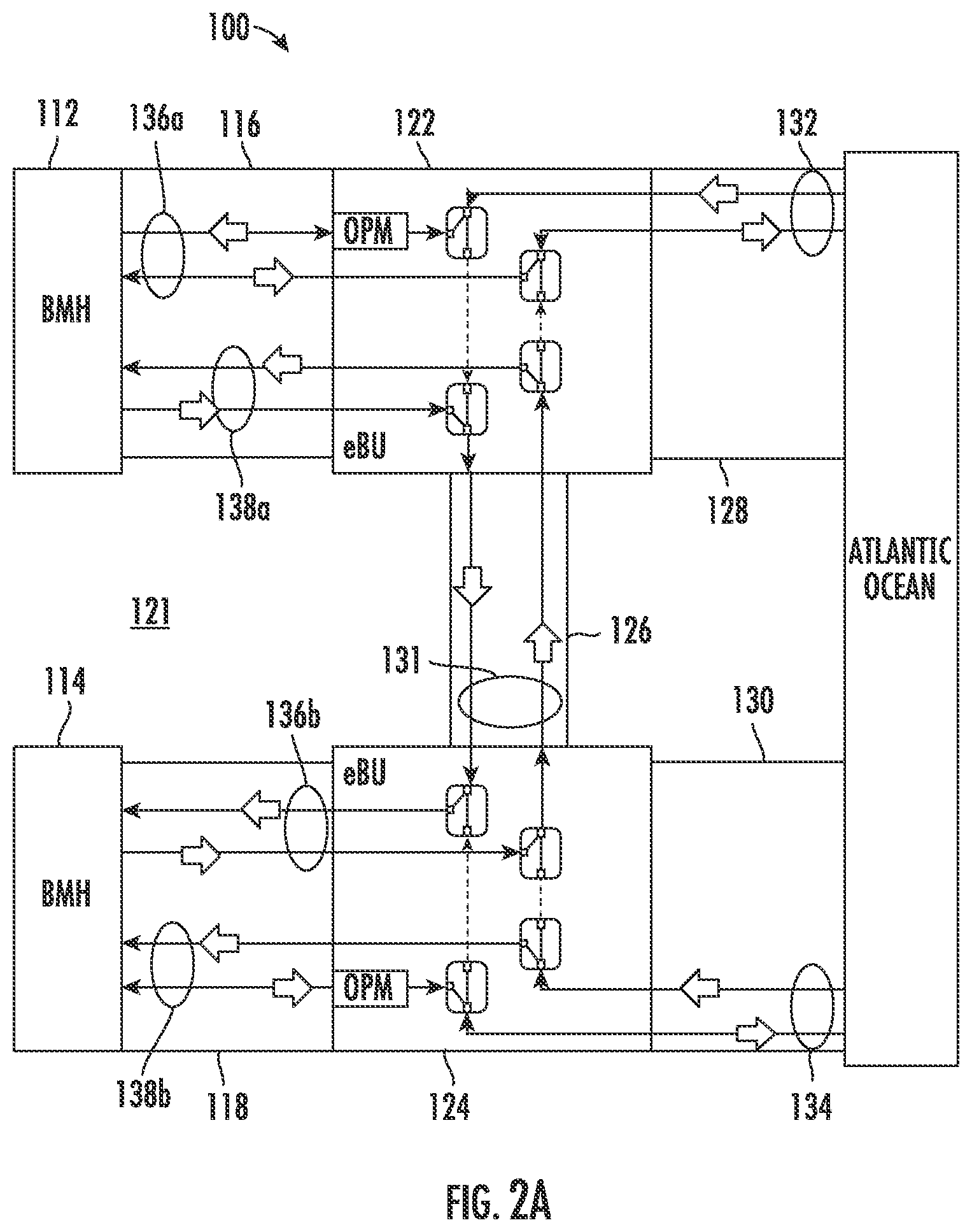Patent US11784481 Figure 2 – Submarine cable architecture with redundancy for facilitating shared landing site