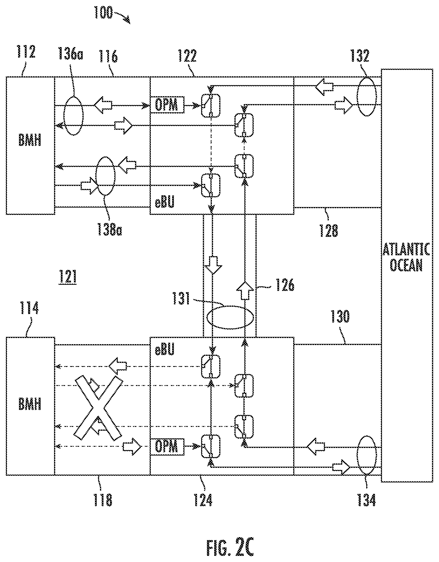 Patent US11784481 Figure 4 – Submarine cable architecture with redundancy for facilitating shared landing site