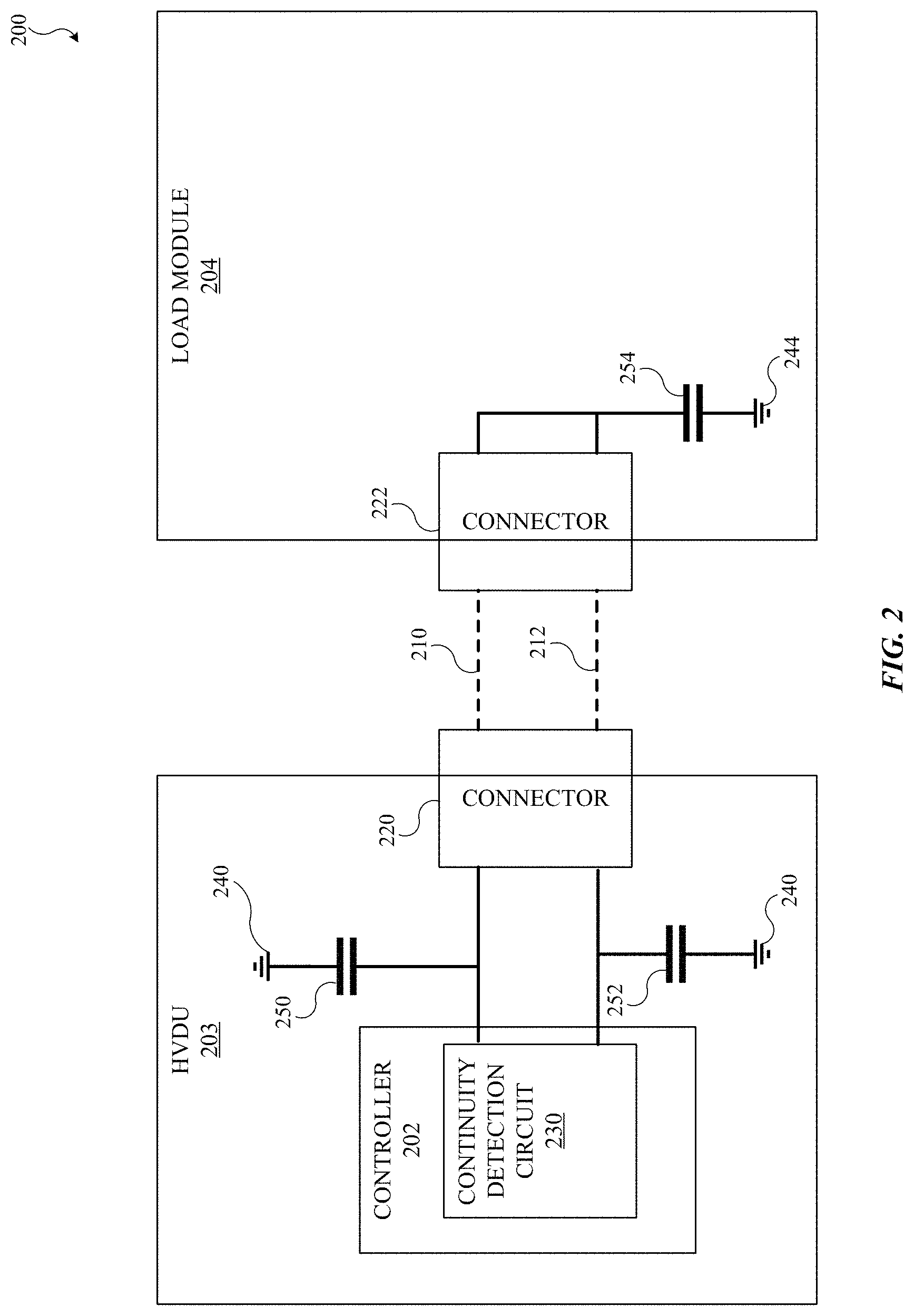 Patent US11784482 Figure 3 – Electrical connection monitoring using cable shielding