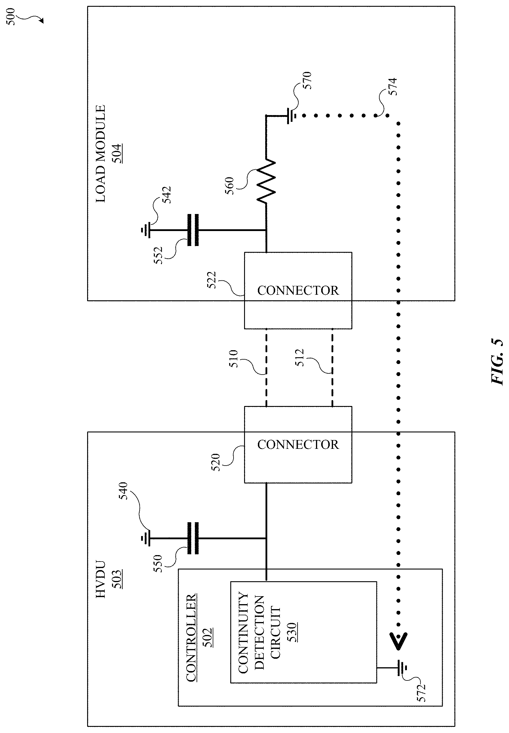 Patent US11784482 Figure 6 – Electrical connection monitoring using cable shielding