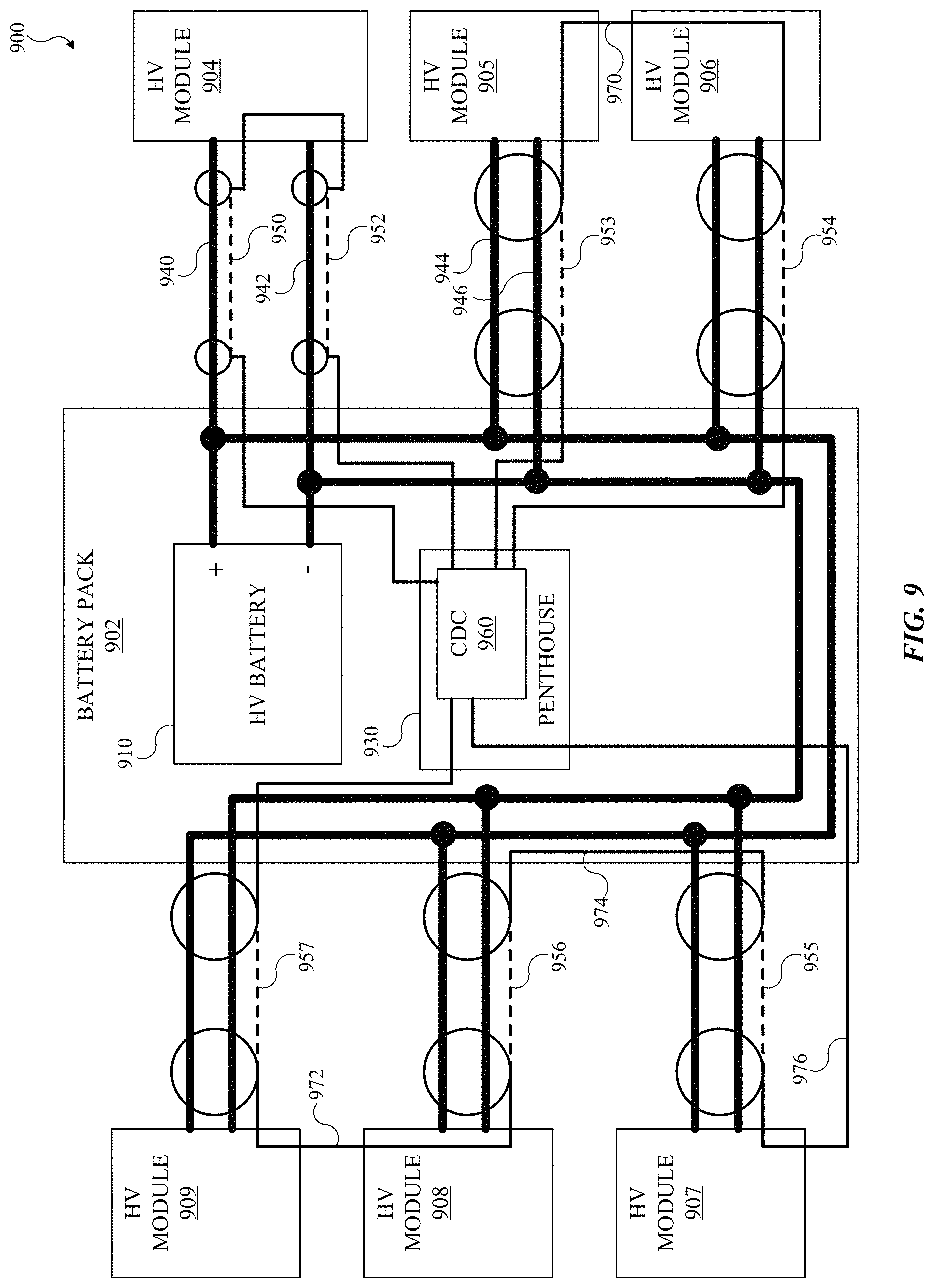 Patent US11784482 Figure 10 – Electrical connection monitoring using cable shielding