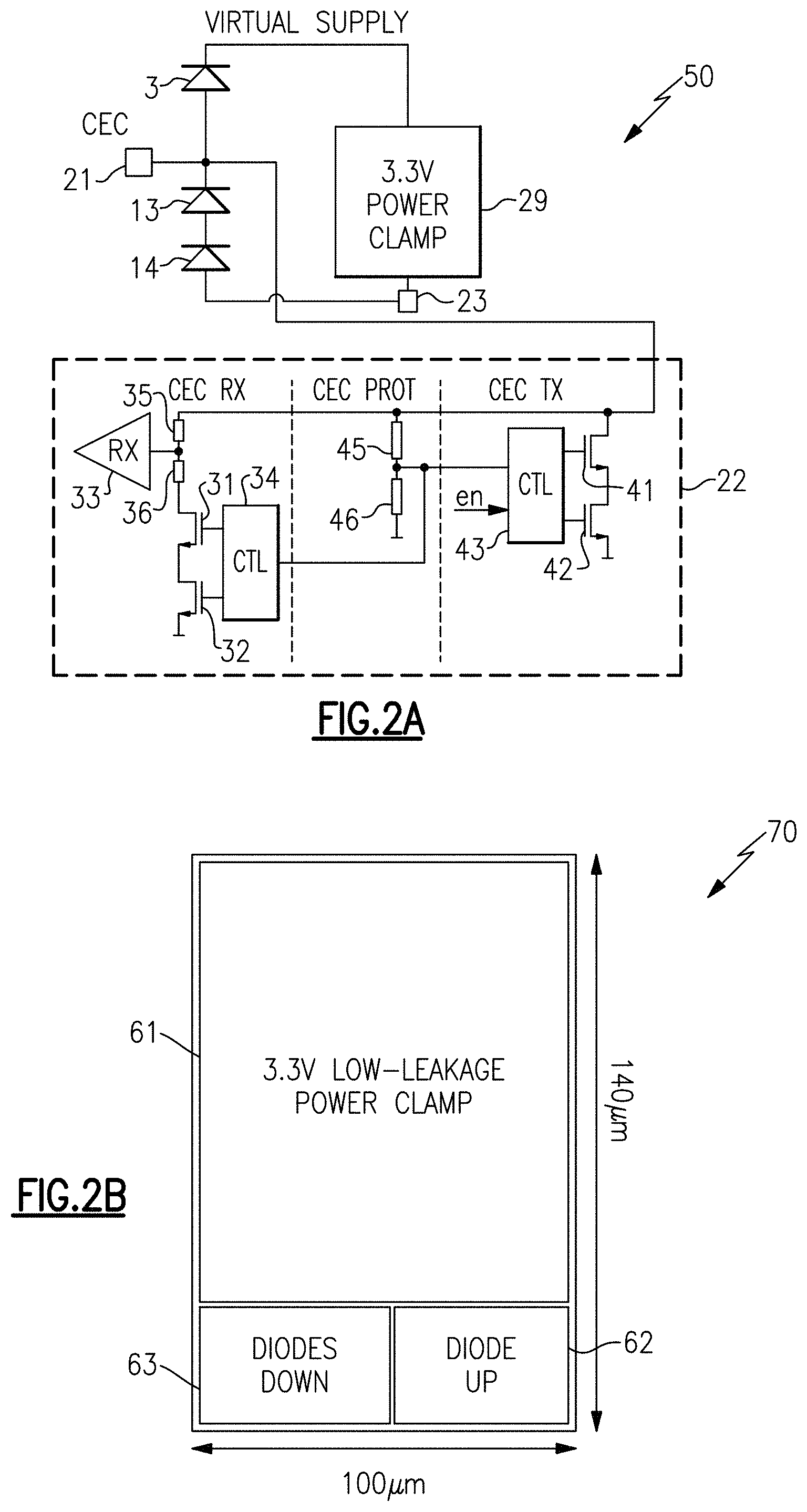 Patent US11784488 Figure 3 – Electrical overstress protection with low leakage current for high voltage tolerant high speed interfaces