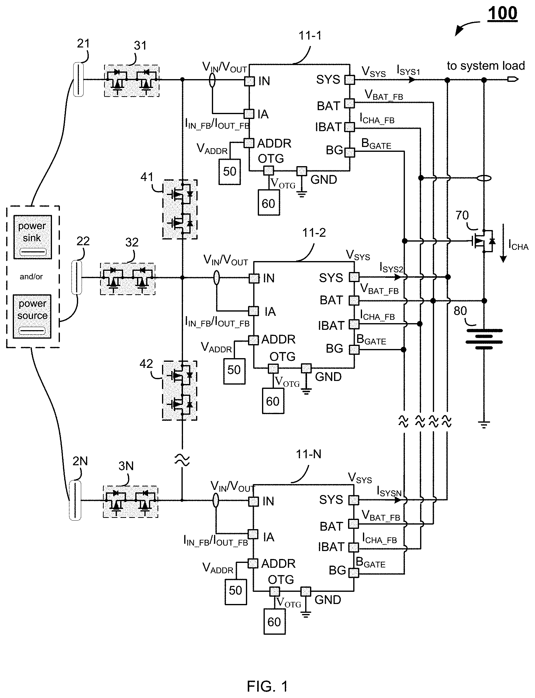 Patent US11784499 Figure 1 – Multi-port battery charge and discharge system