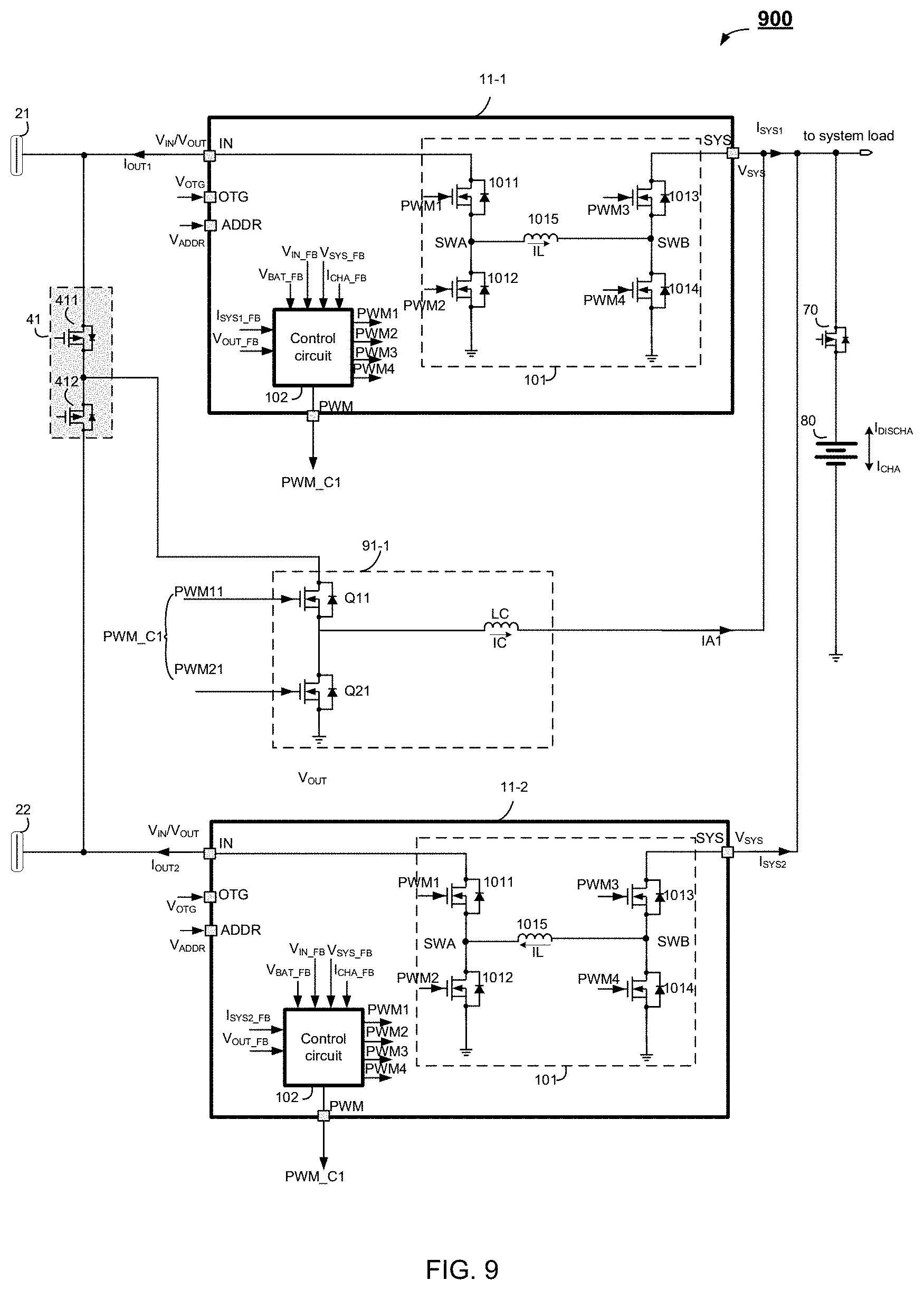 Patent US11784499 Figure 9 – Multi-port battery charge and discharge system