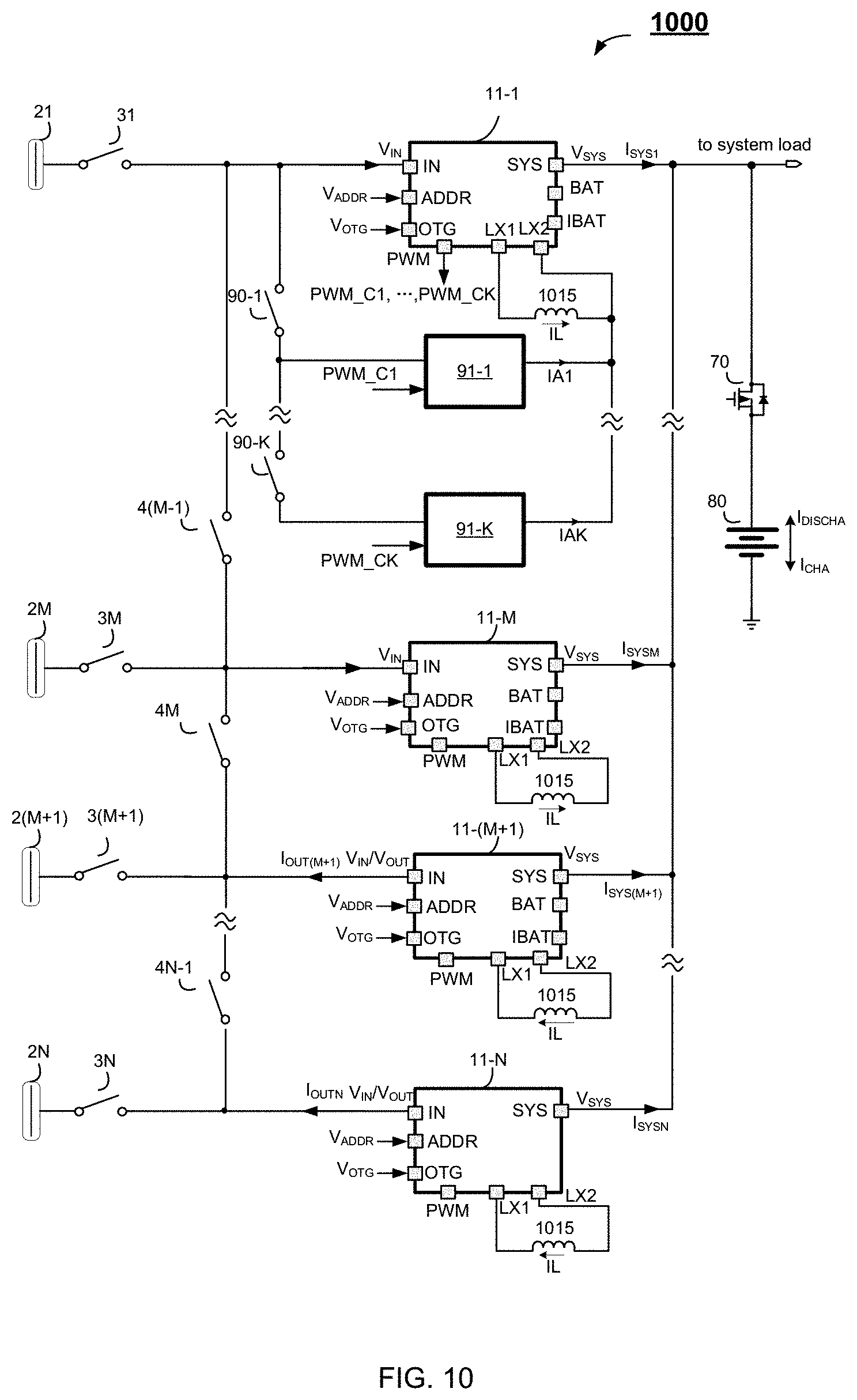 Patent US11784499 Figure 10 – Multi-port battery charge and discharge system