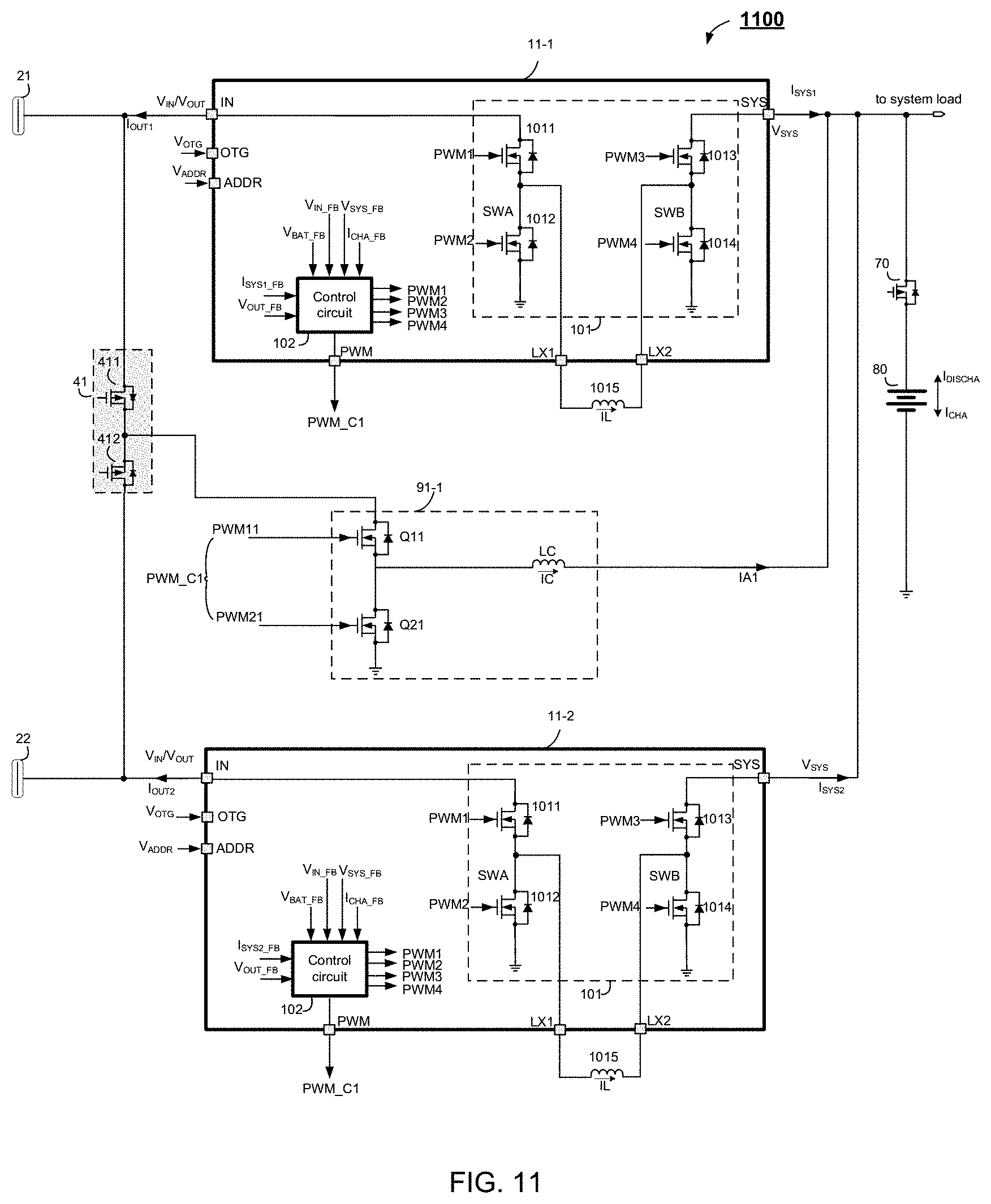 Patent US11784499 Figure 11 – Multi-port battery charge and discharge system
