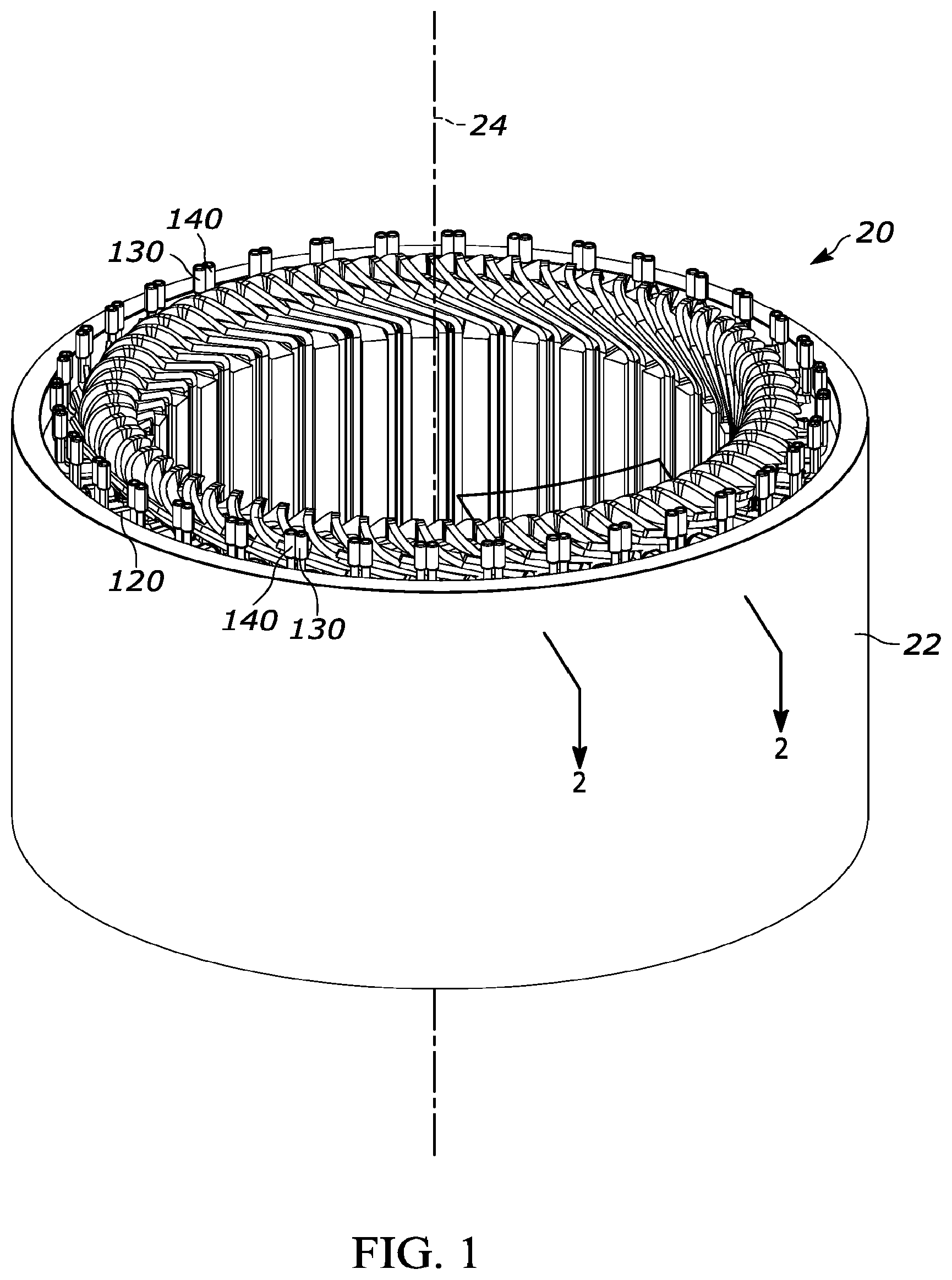 Patent US11784516 Figure 1 – Cooling device for rotary electric machine