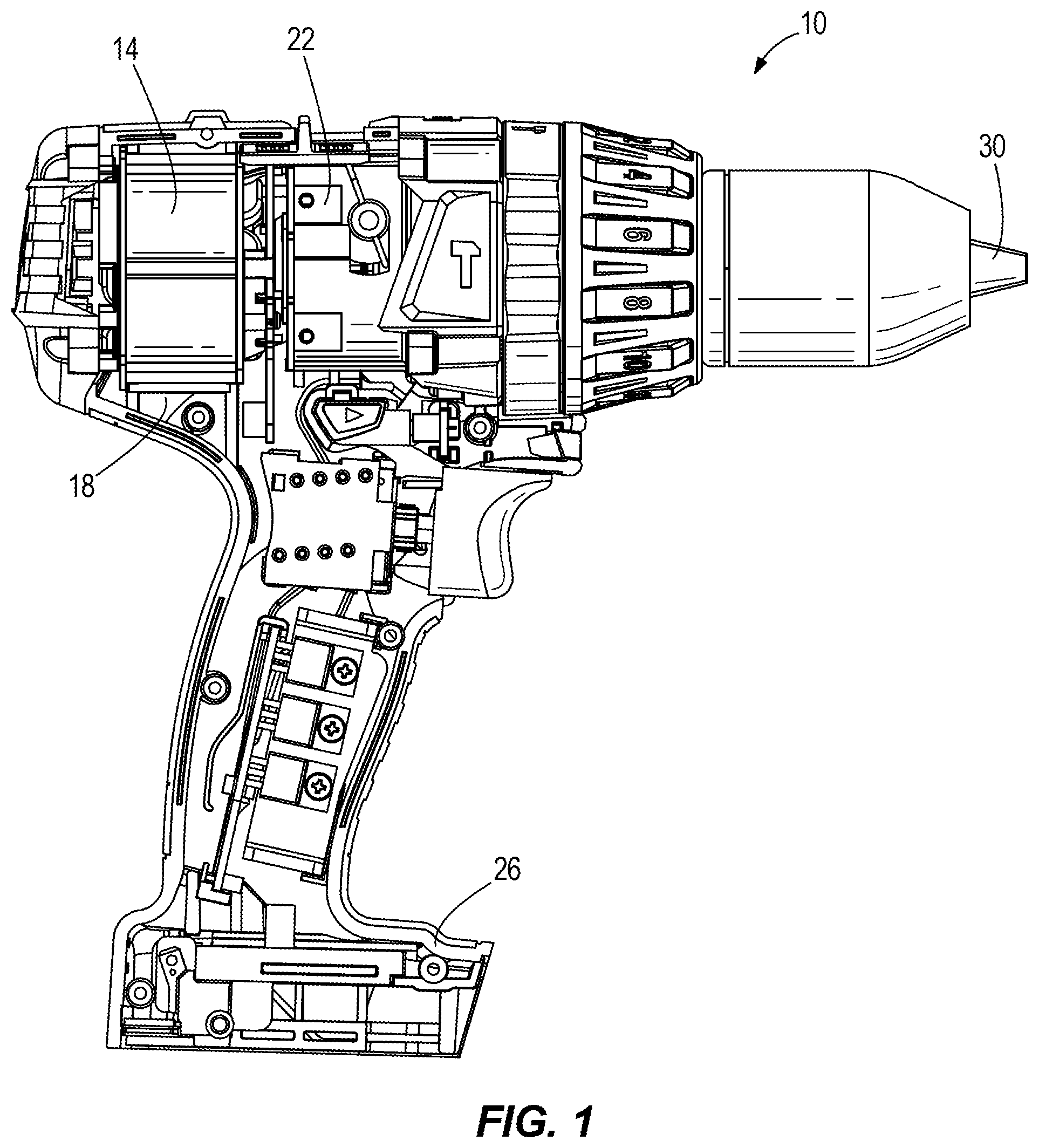 Patent US11784518 Figure 1 – Electric motor for a power tool