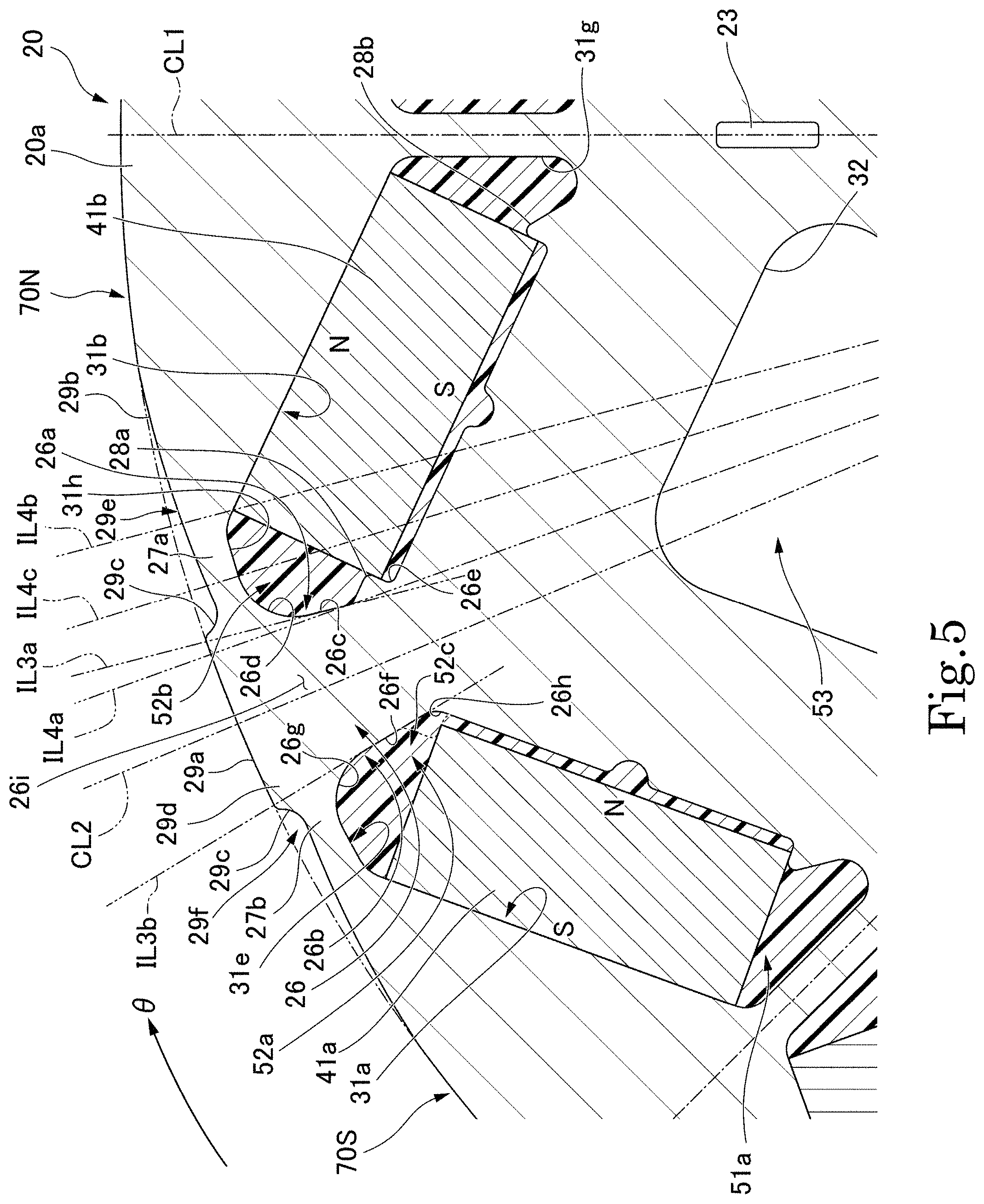 Patent US11784521 Figure 5 – Rotor and rotary electric machine