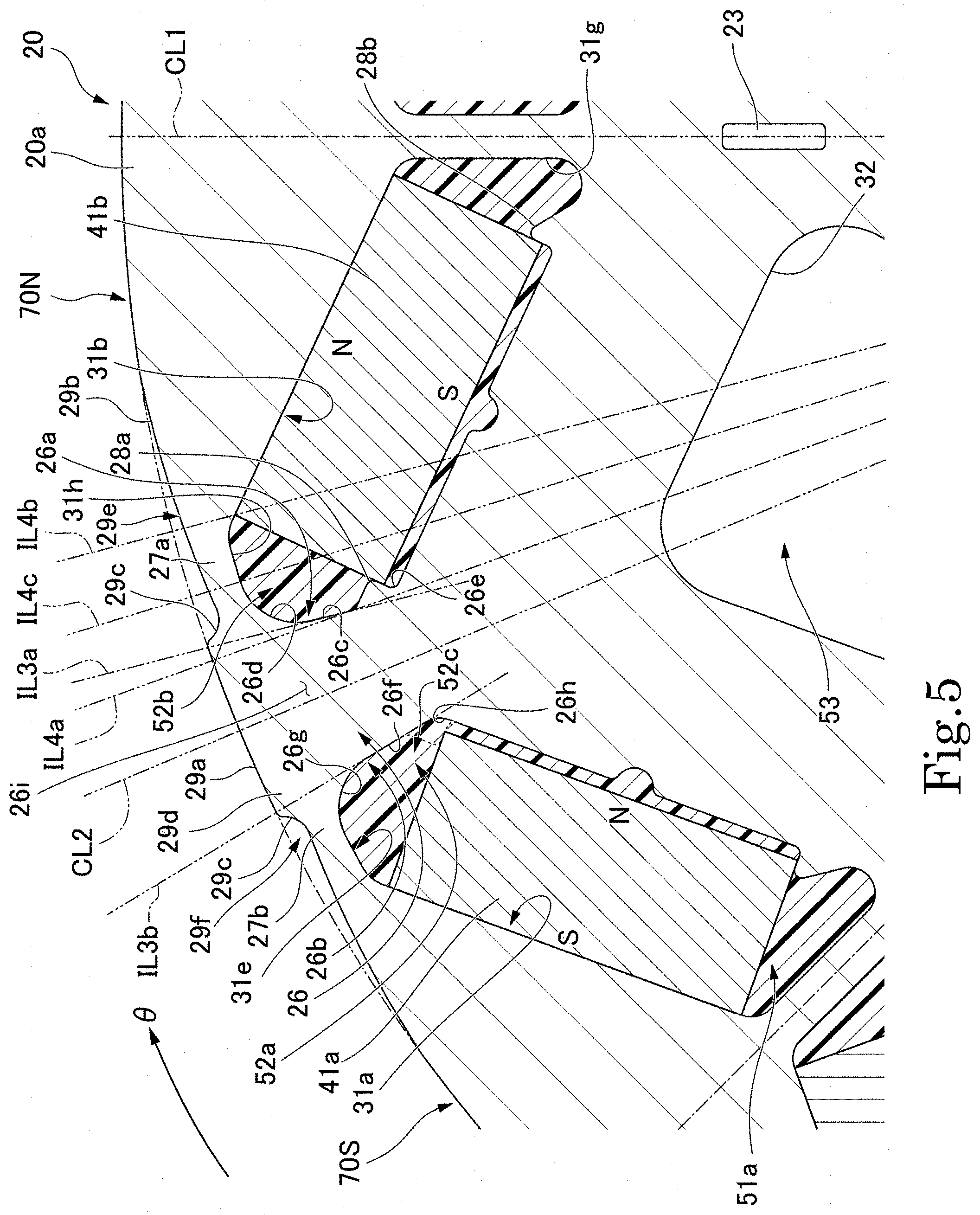 Patent US11784524 Figure 5 – Rotor and rotary electric machine