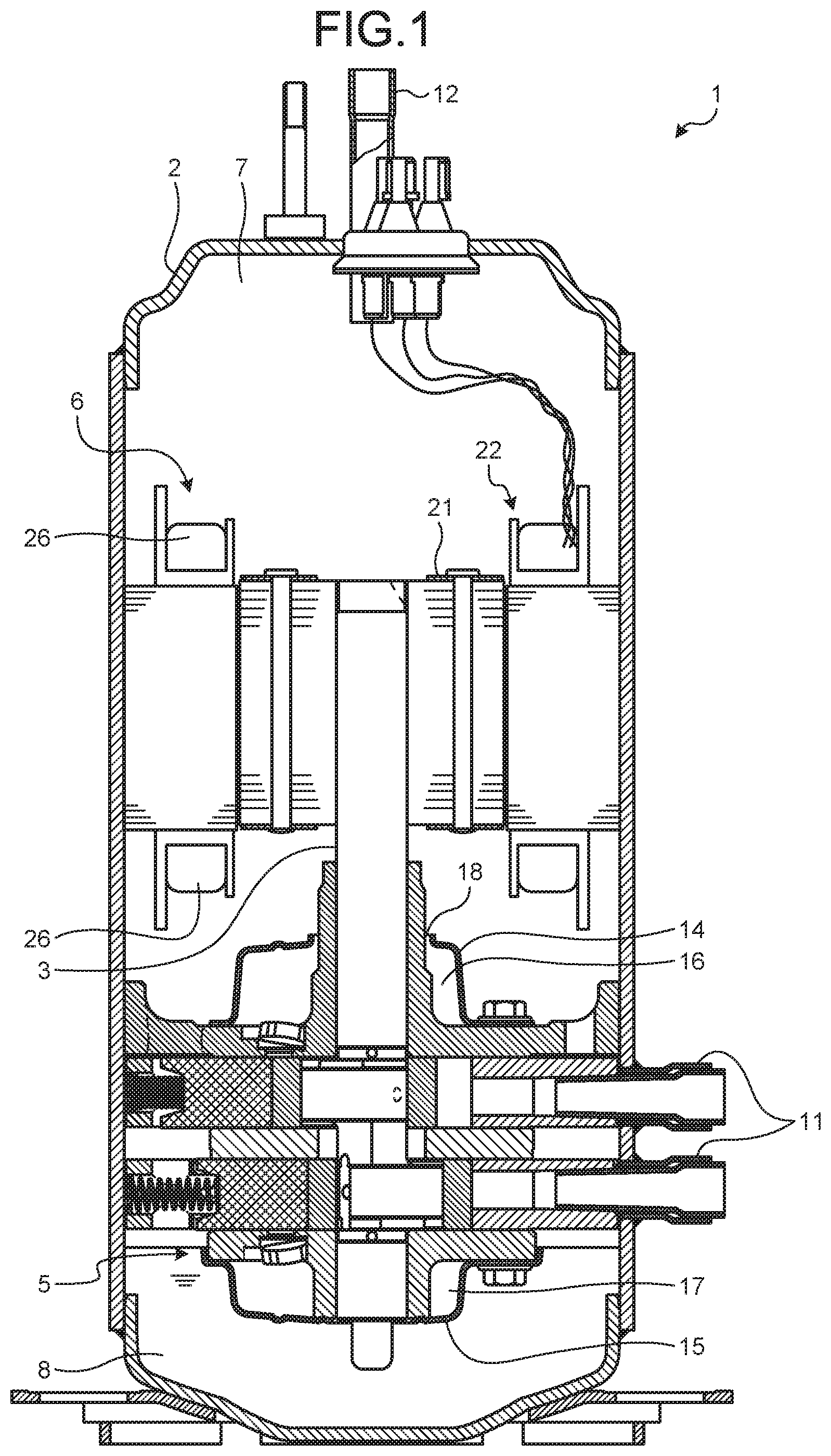 Patent US11784525 Figure 1 – Compressor