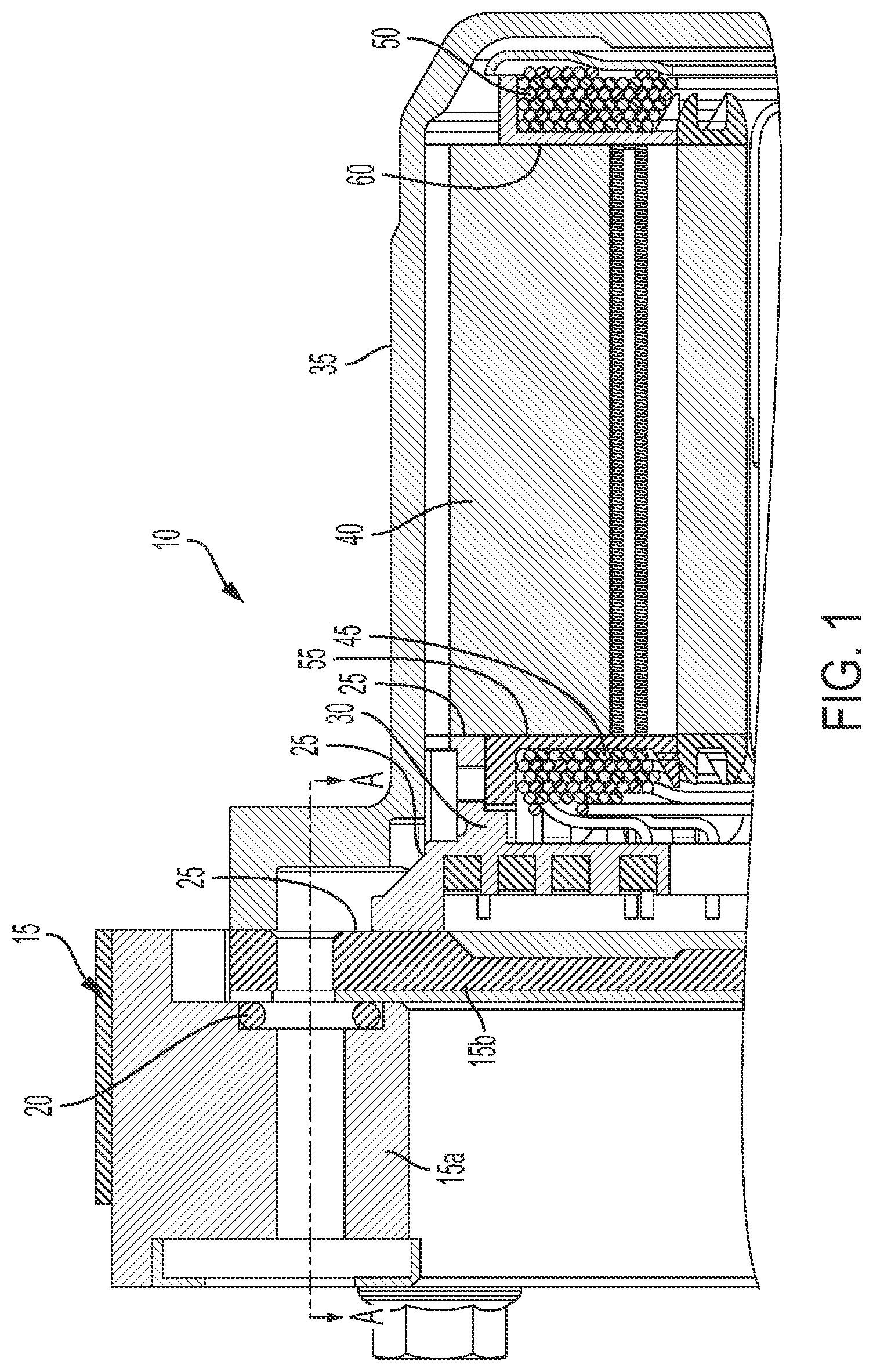 Patent US11784526 — Cooling system for electric motor busbar, stator and coils — Figure 1