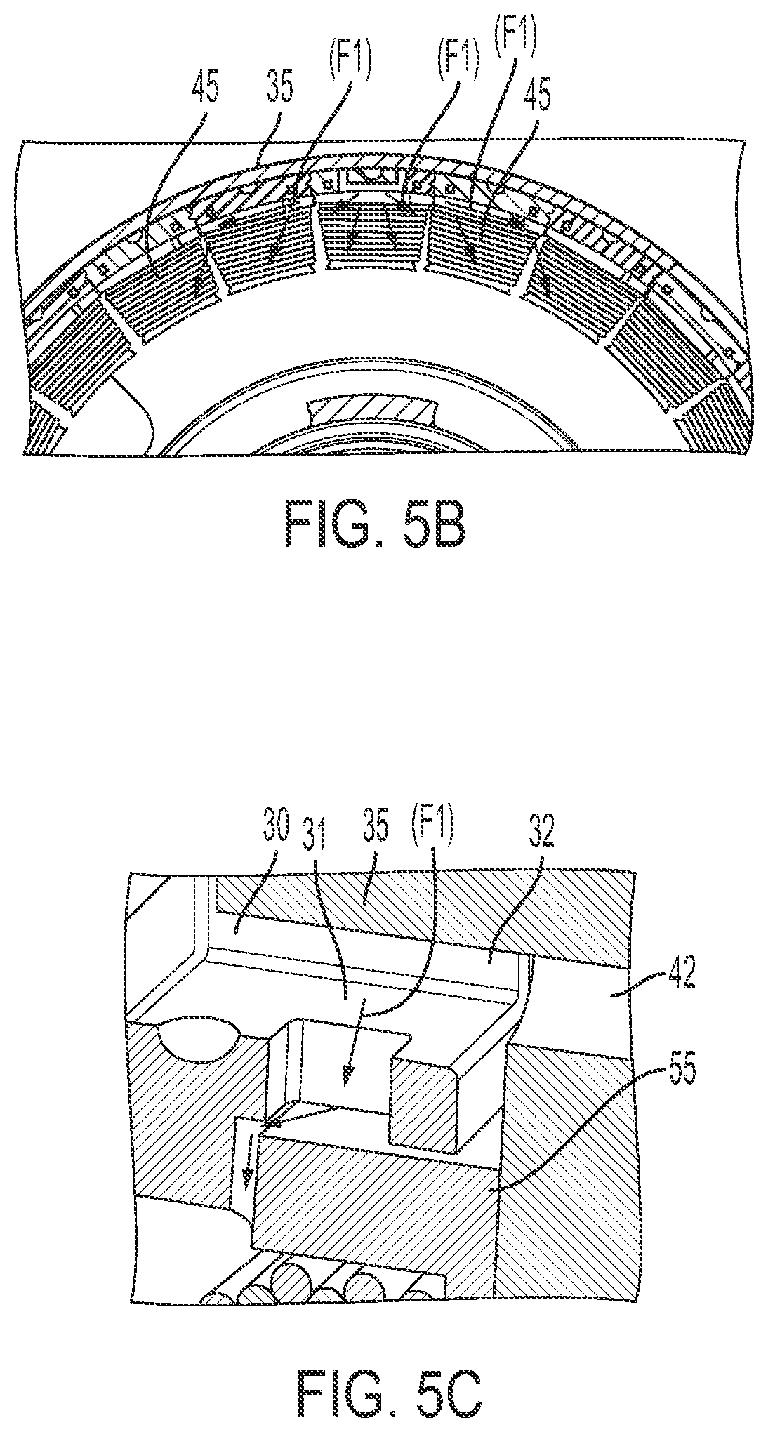 Patent US11784526 Figure 7 – Cooling system for electric motor busbar, stator and coils