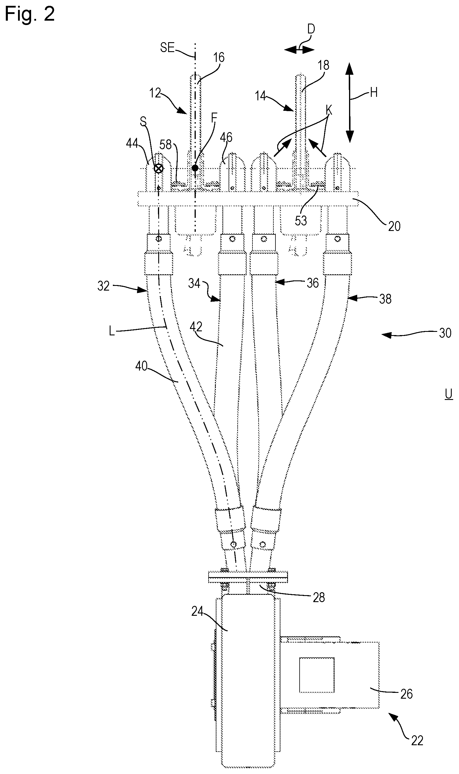 Patent US11784527 Figure 2 – Linear motor stator arrangement with external convective forced cooling