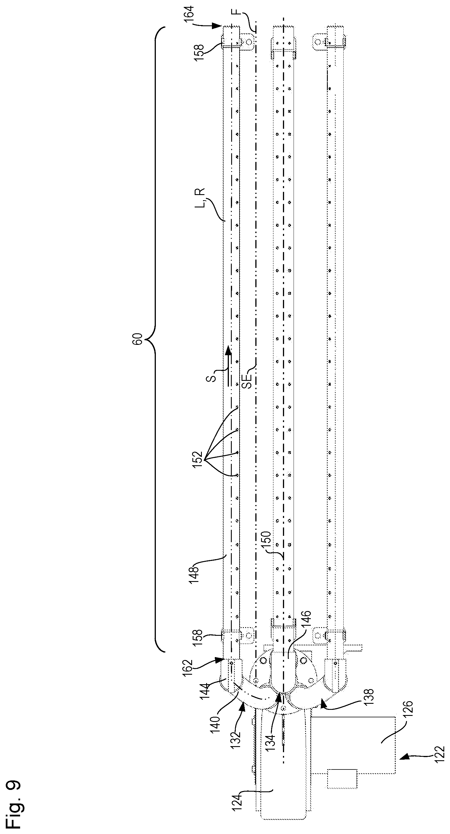 Patent US11784527 Figure 8 – Linear motor stator arrangement with external convective forced cooling