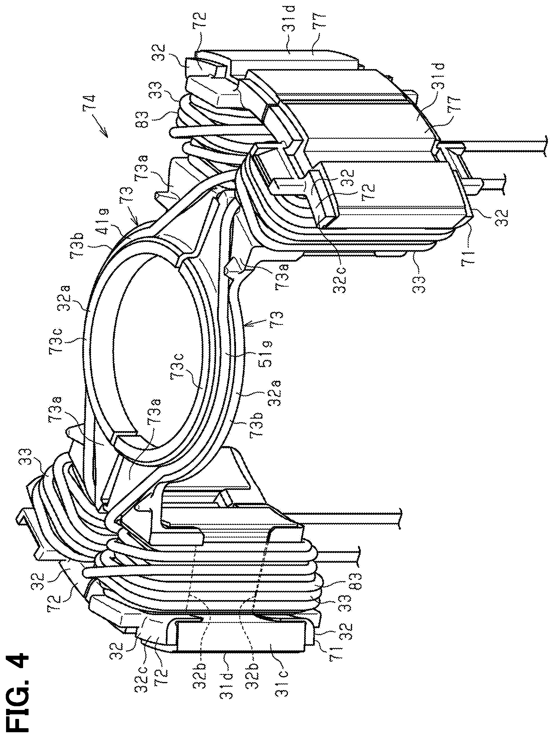 Patent US11784528 Figure 4 – Winding pattern and arrangement for a motor armature