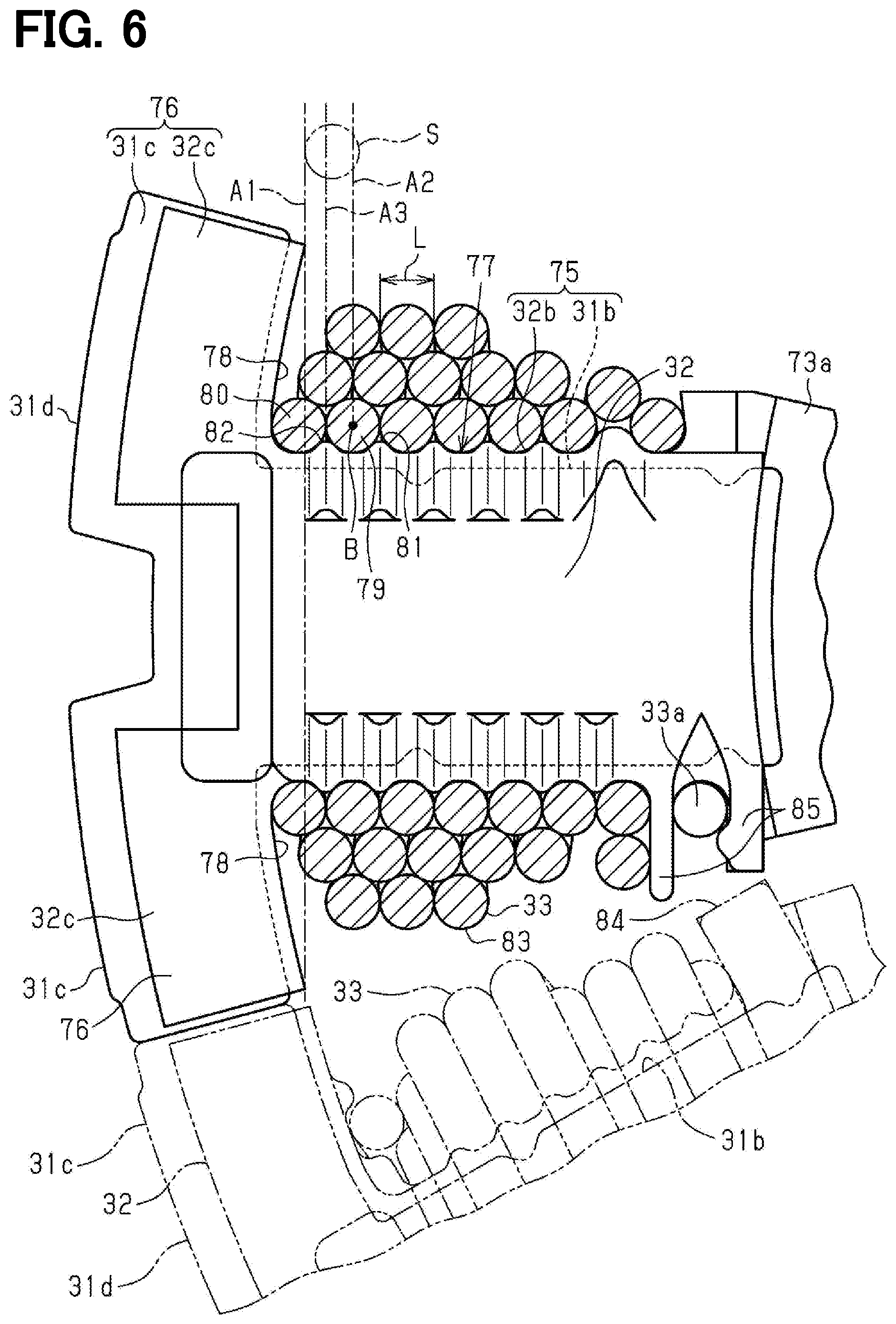Patent US11784528 Figure 6 – Winding pattern and arrangement for a motor armature