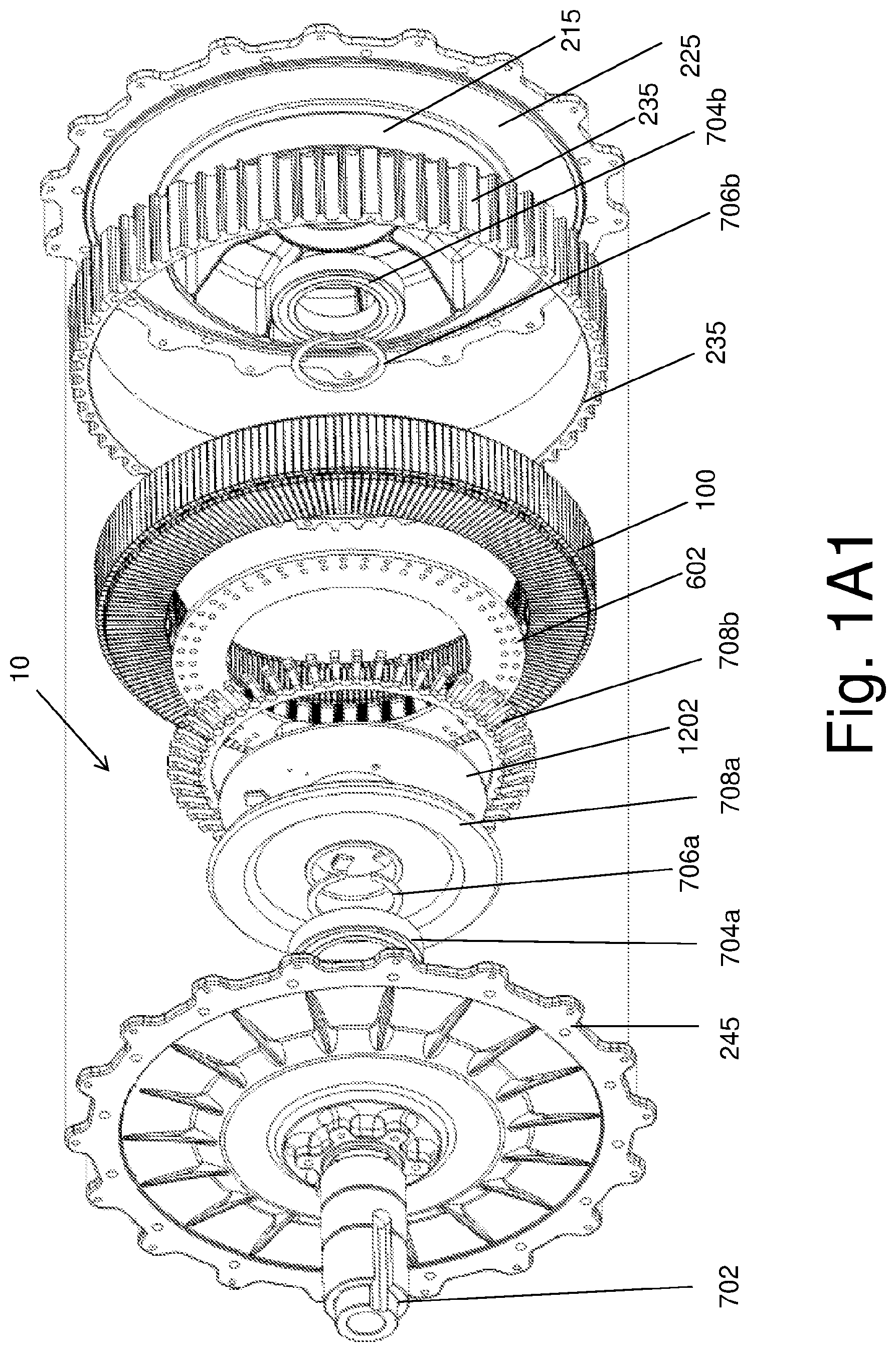 Patent US11784529 Figure 1 – Torque tunnel Halbach Array electric machine