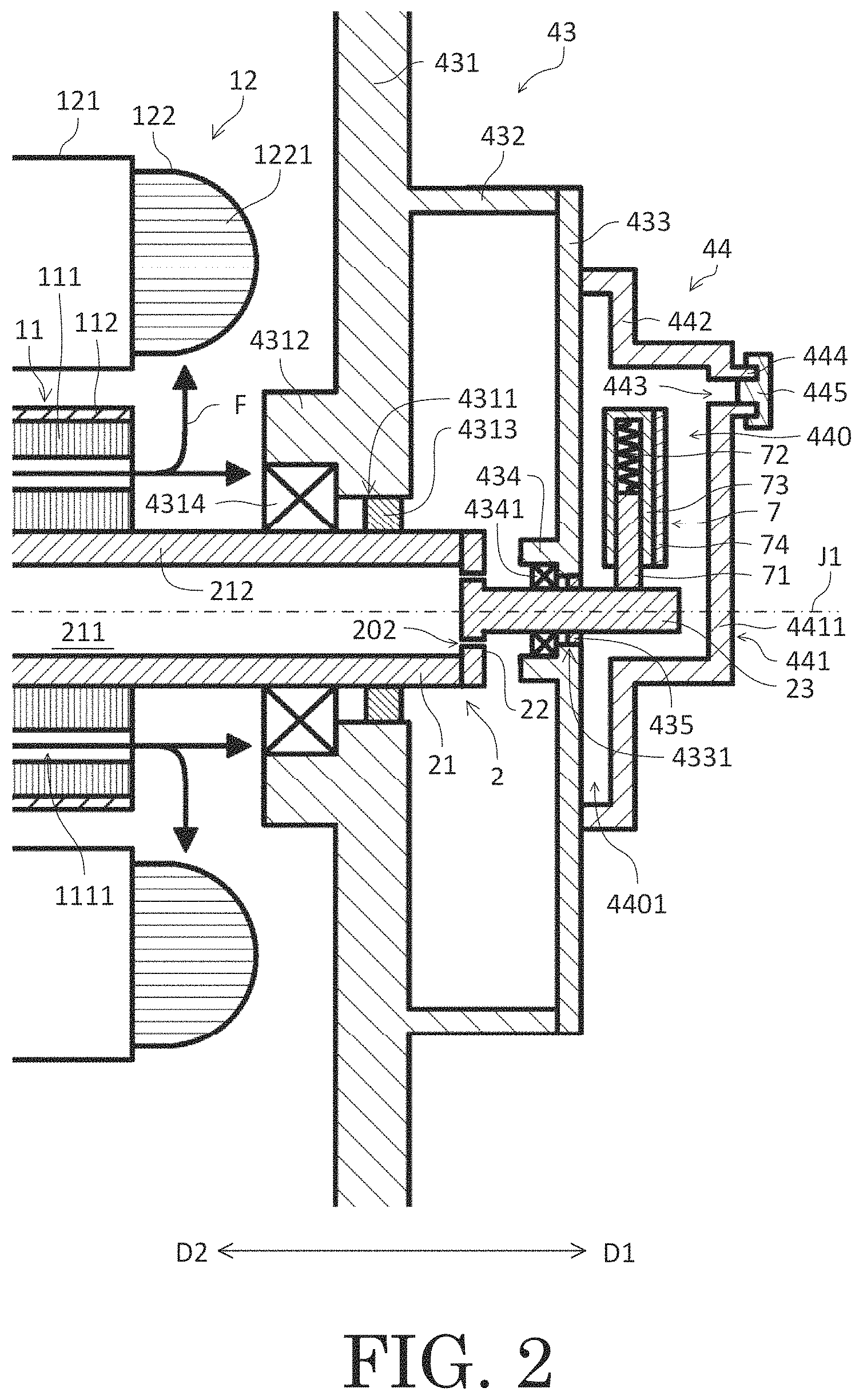 Patent US11784531 Figure 2 – Motor having an electrical discharging device and cover member