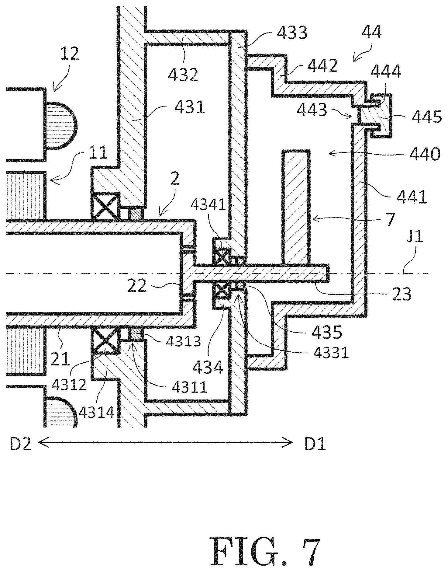 Patent US11784531 Figure 7 – Motor having an electrical discharging device and cover member