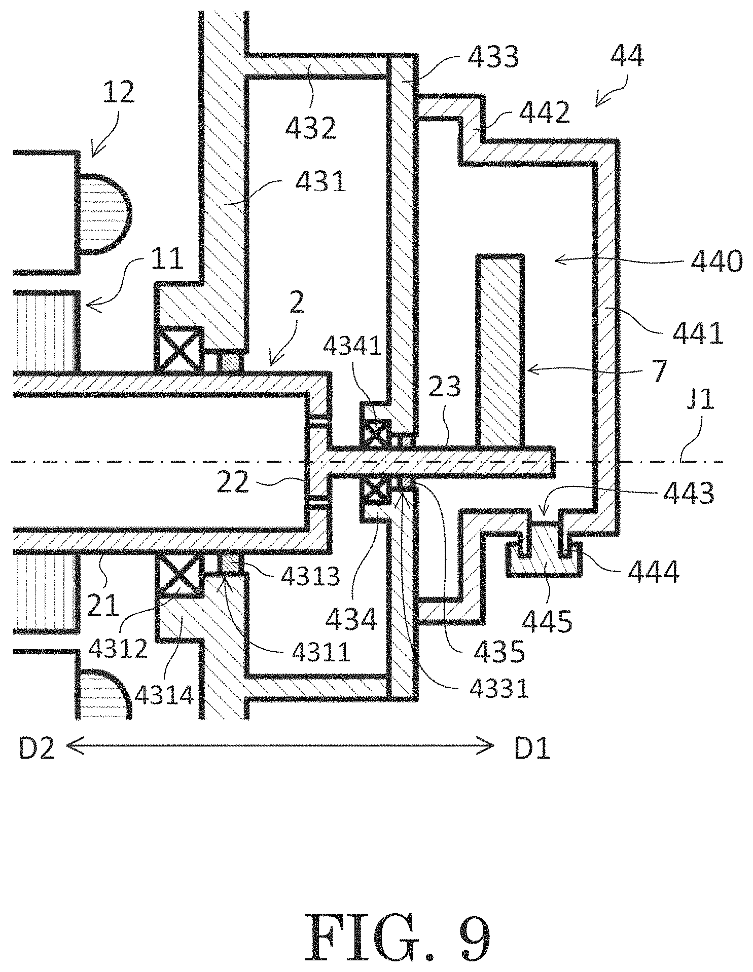 Patent US11784531 Figure 9 – Motor having an electrical discharging device and cover member