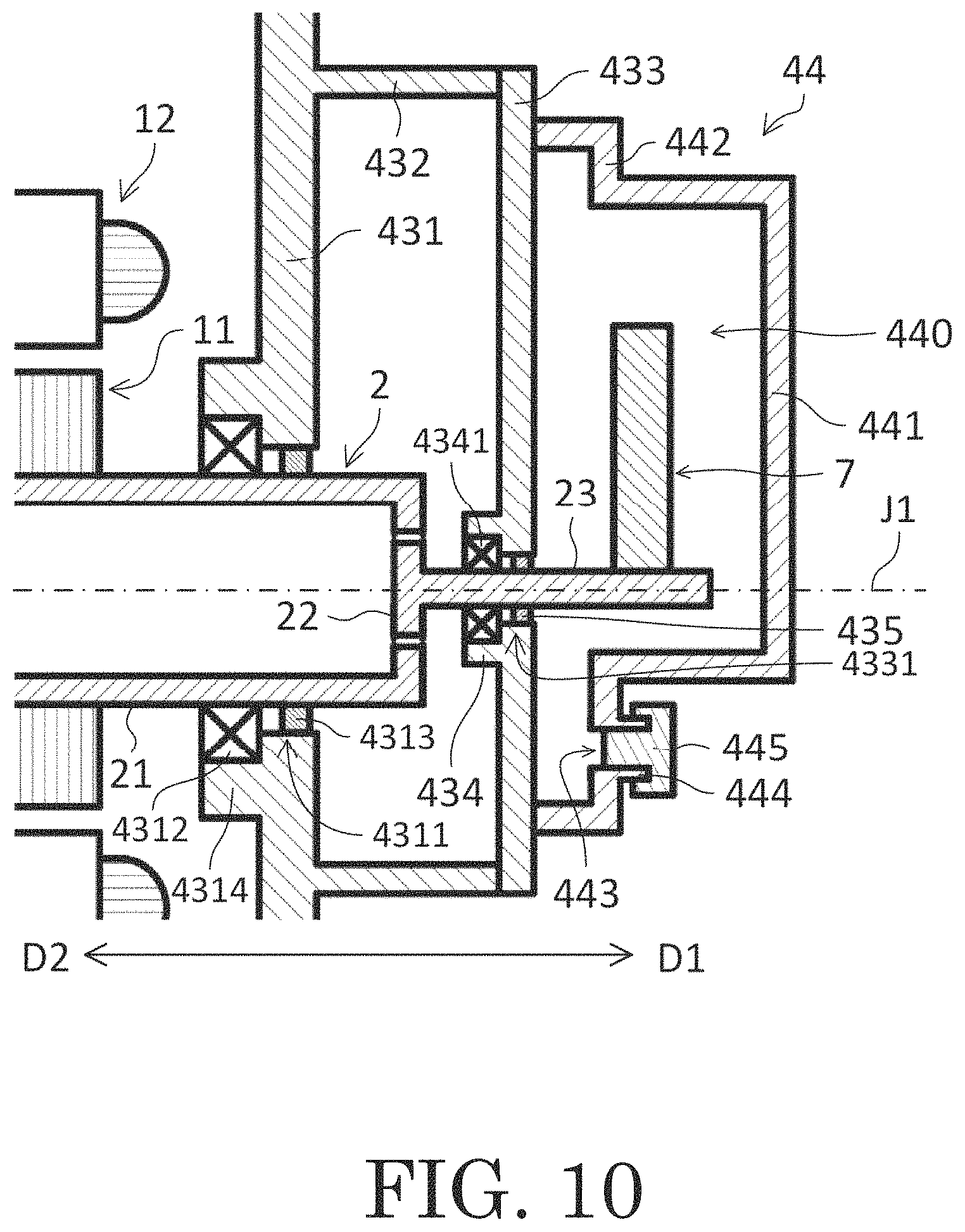 Patent US11784531 Figure 10 – Motor having an electrical discharging device and cover member