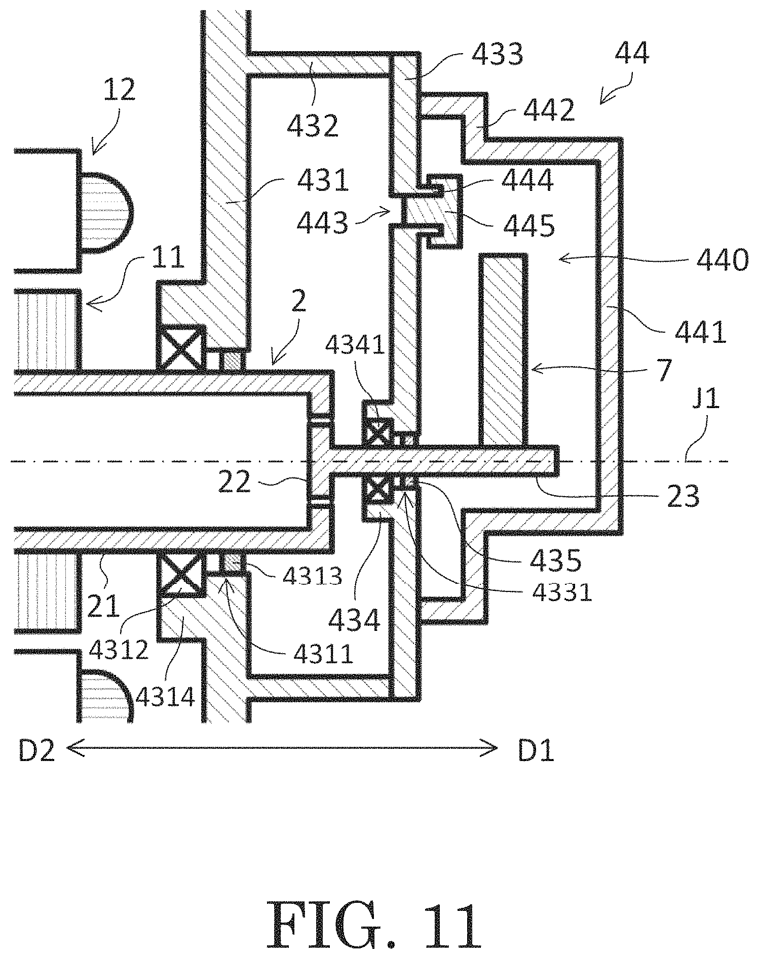 Patent US11784531 Figure 11 – Motor having an electrical discharging device and cover member