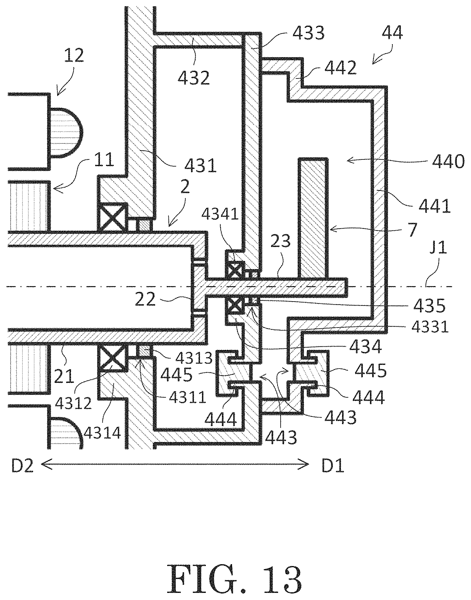 Patent US11784531 Figure 13 – Motor having an electrical discharging device and cover member
