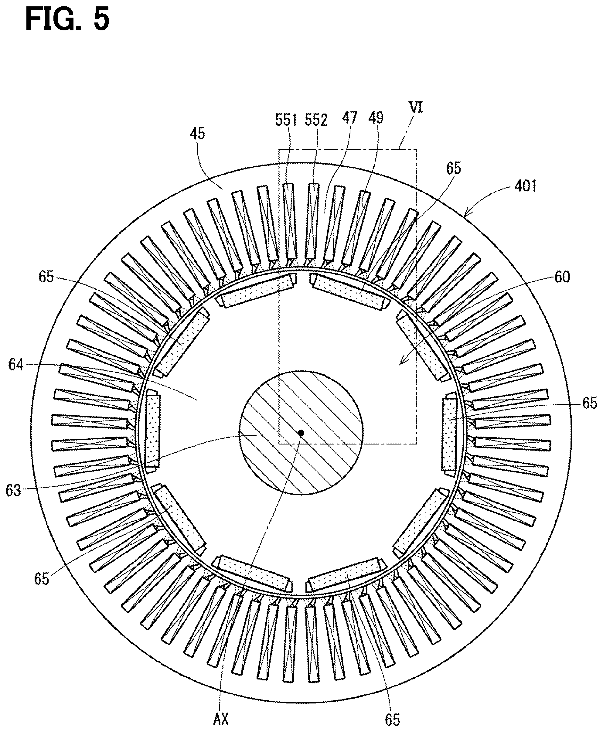 Patent US11784534 Figure 5 – Rotating electric machine