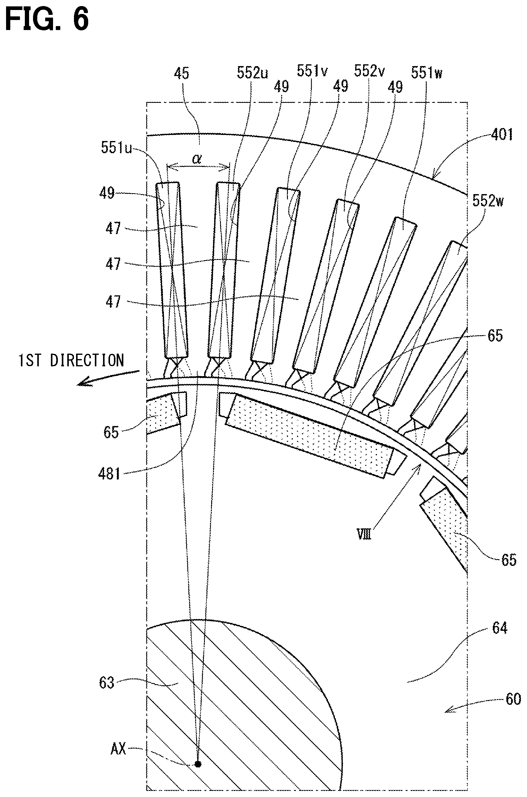 Patent US11784534 Figure 6 – Rotating electric machine